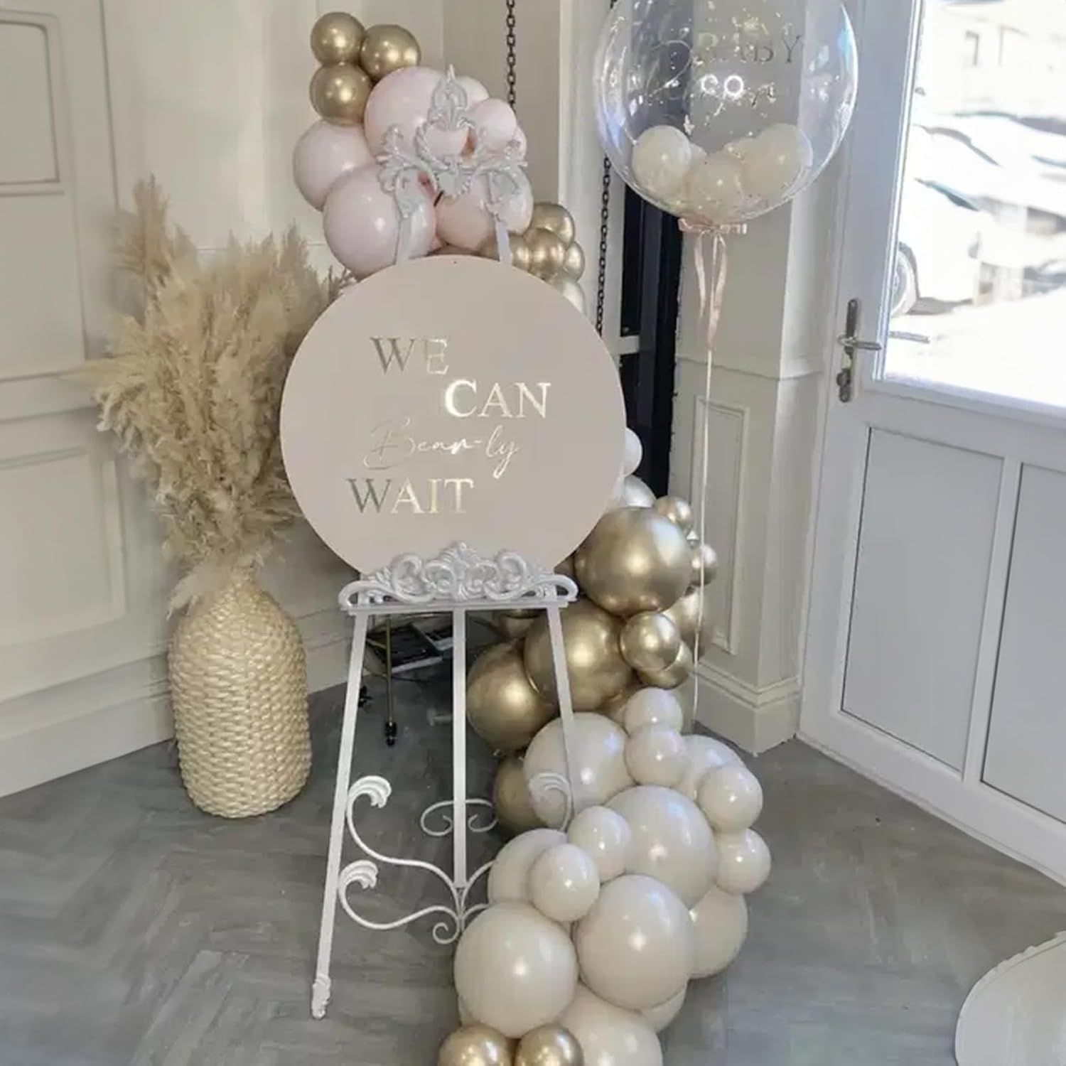 Thumbnail 2 de Togvu White and Gold Metallic Latex Balloons (12 Inch), Sand White & Gold Party Balloon Set