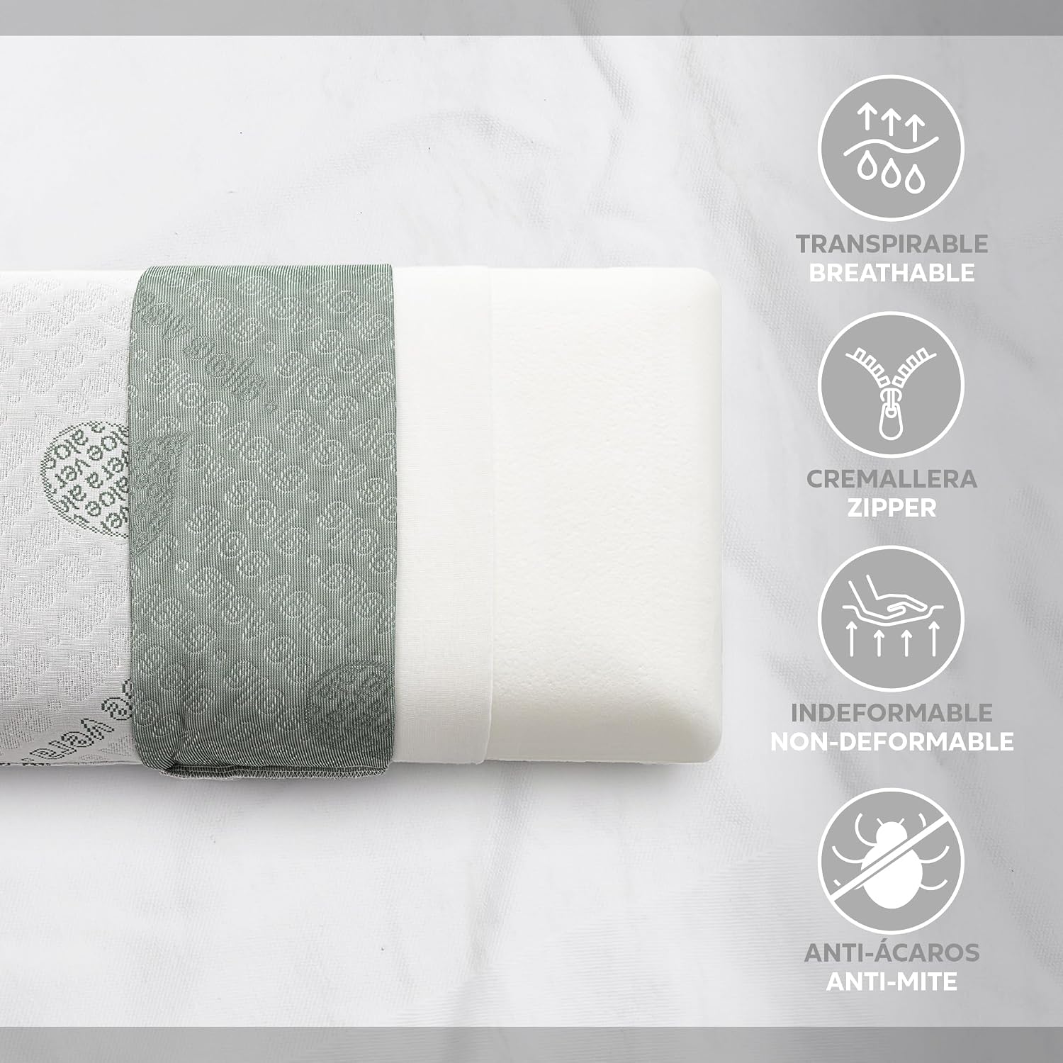 Detalle de Textilhome Almohada Viscoelástica 75 cm
