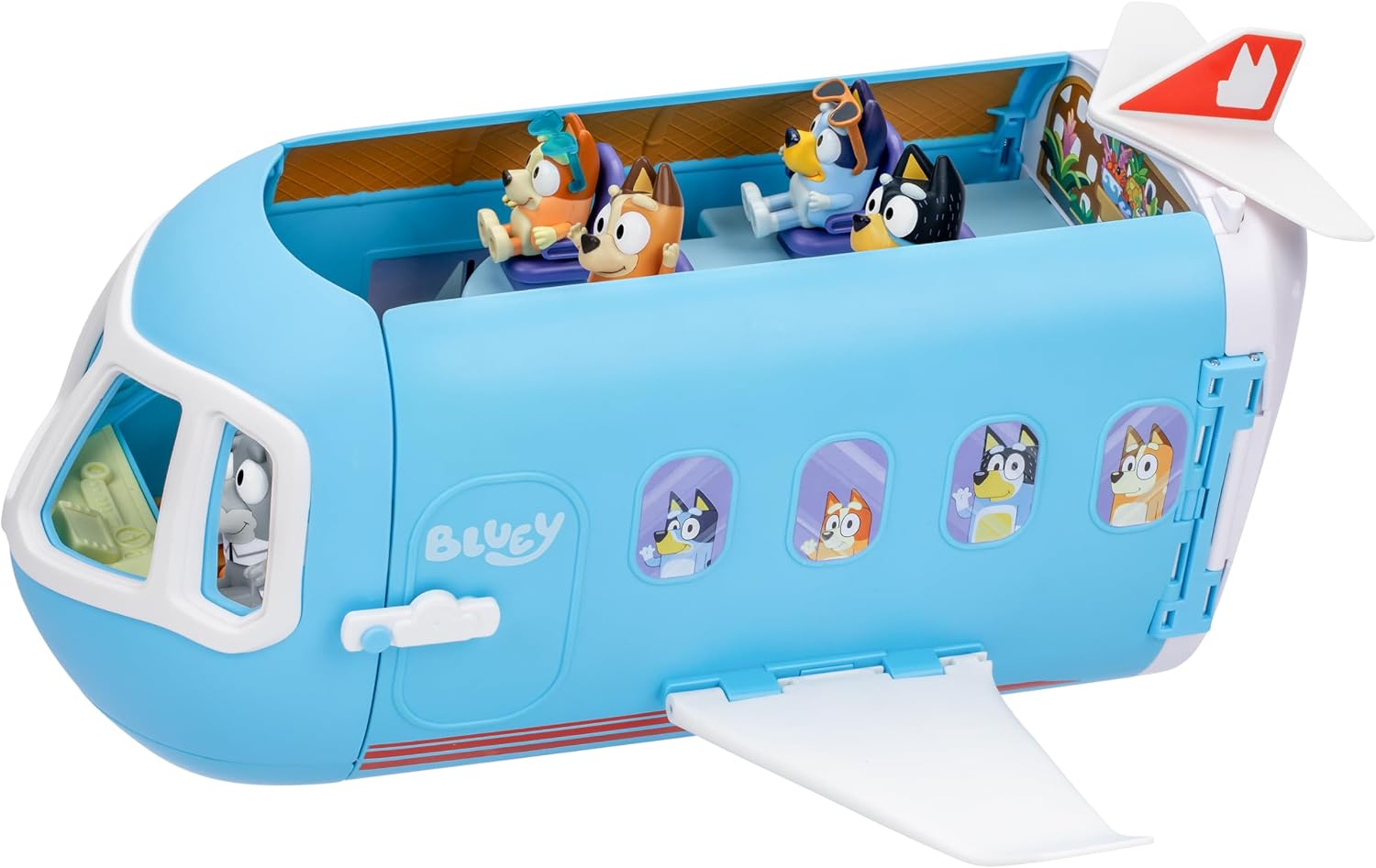 Detalle de Bluey 3-in-1 Transforming Airplane Playset with Resort, Boat, and Sounds