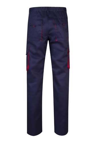Detalle de Pantalón Velilla 103004 Pantalón Bicolor Multibolsillos (Azul Marino y Rojo) – Talla 44