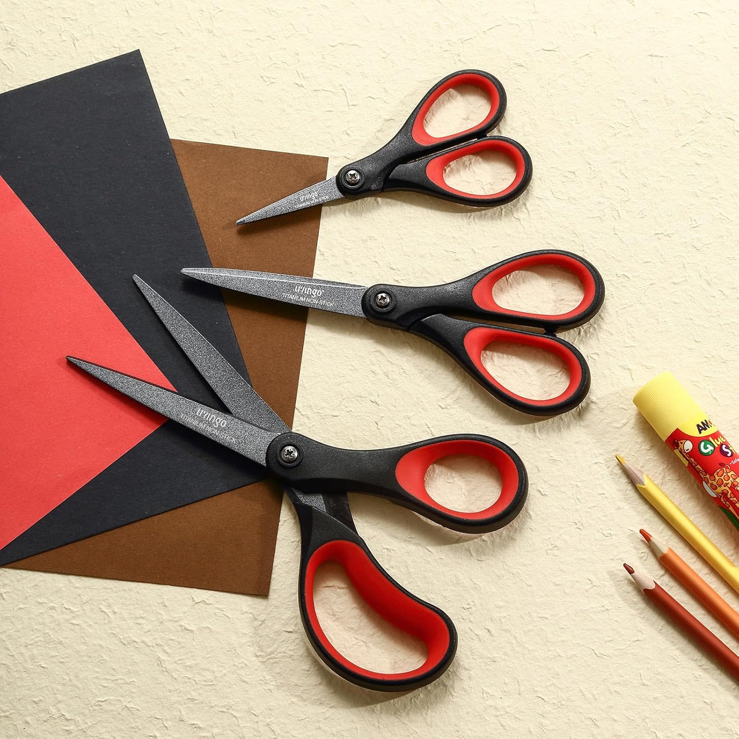 Thumbnail 6 de Set forbici in titanio LIVINGO – 3 misure con lame affilate e rivestimento antiderapante