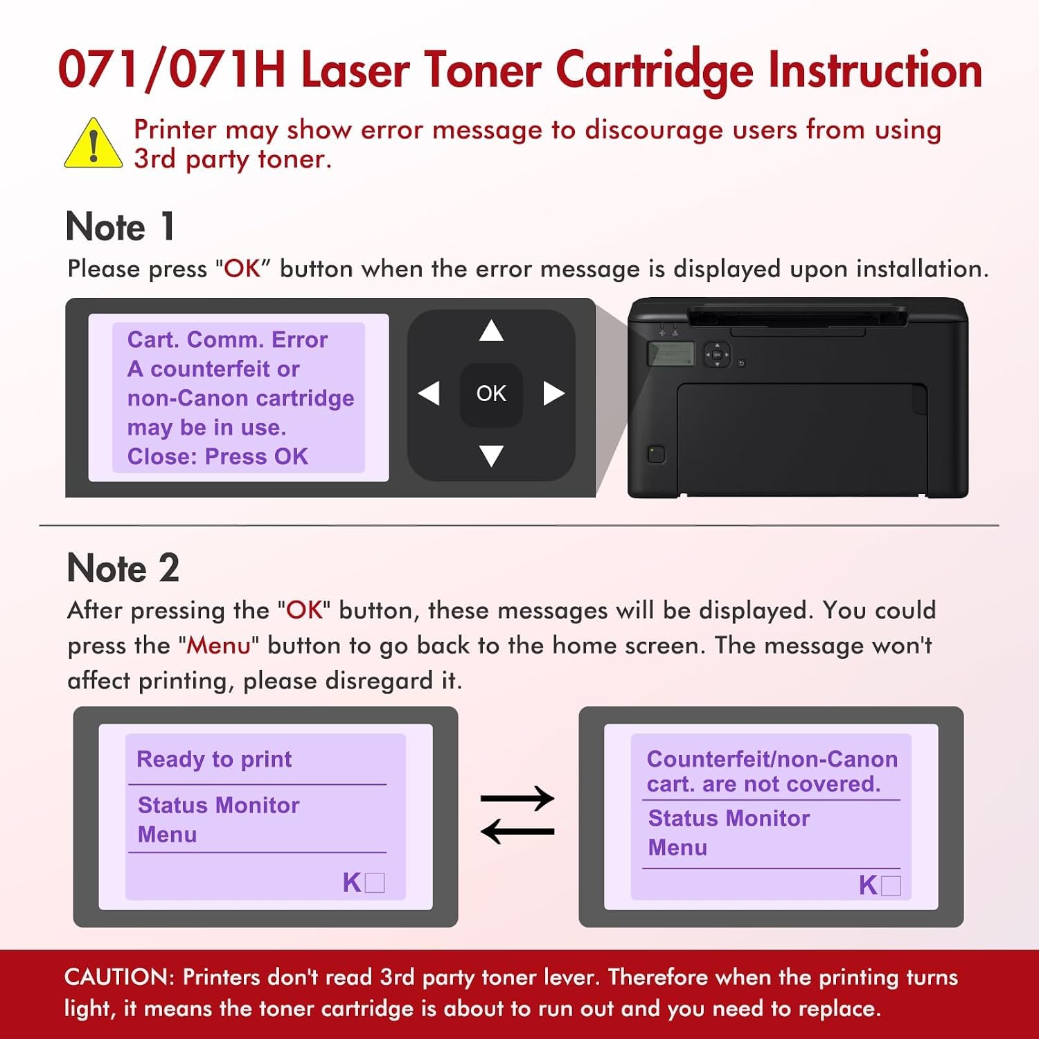 Detalle de Cool Toner 071H Black Toner Cartridge 2-Pack, 1,200-Page Yield