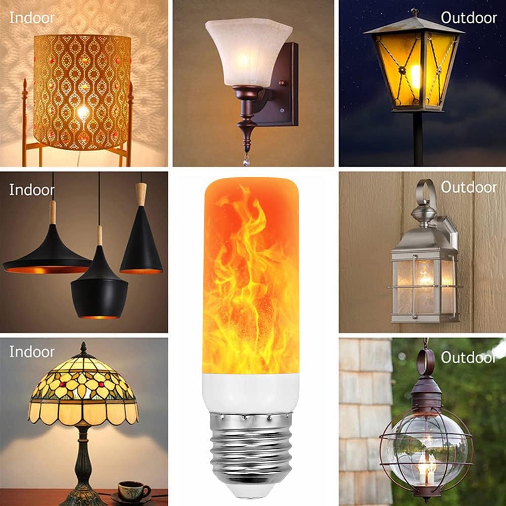 Detalle de CECOMBINE 2-Pack LED Flame Light Bulbs – Realistic Flame Effect for Indoor and Outdoor Decor (E27, 5W)