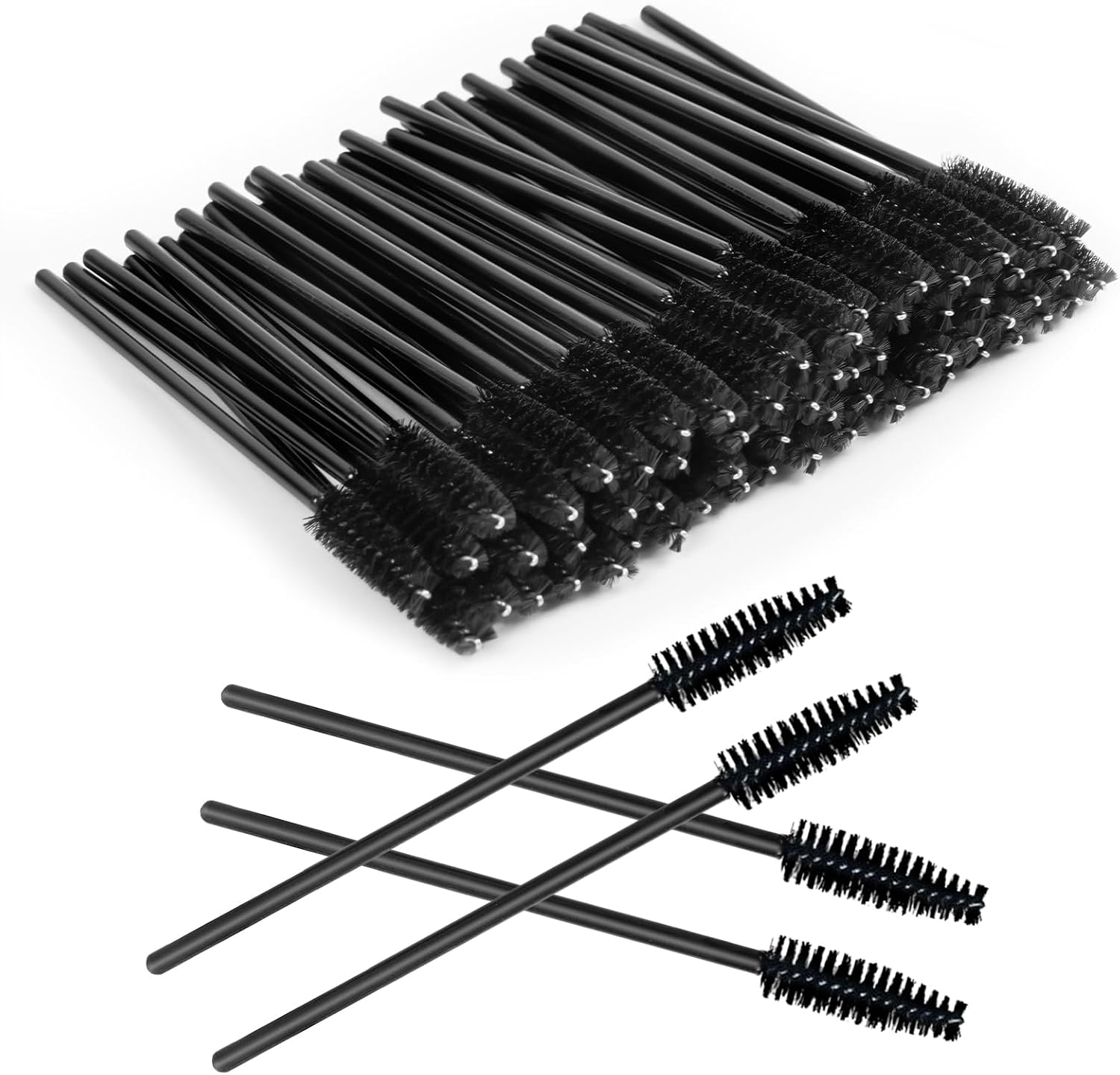 Detalle de LOPHE Brosse à cils jetable 200 pièces : souples et portables pour extensions, sourcils et maquillage nomade