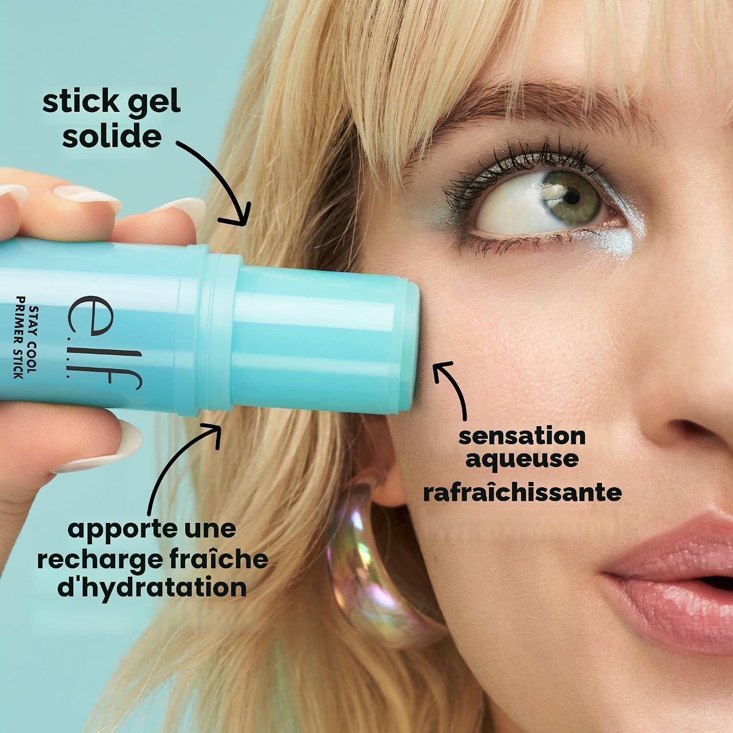 Detalle de e.l.f. Stay Cool Primer Stick — Gel hydratant prêt à maquiller votre peau