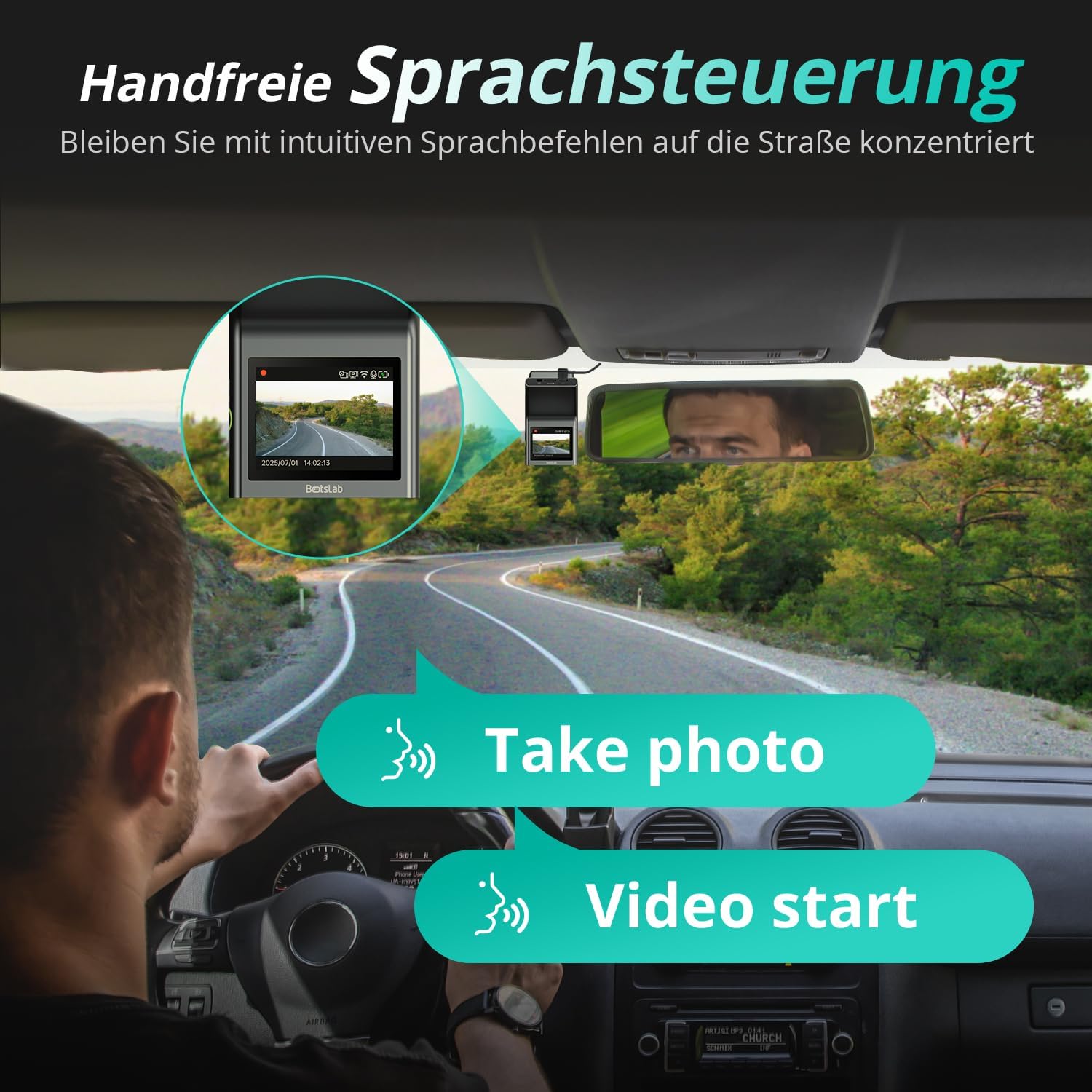 Detalle 2 de BOTSLAB G300H Plus 4K Dashcam vorne+hinten
