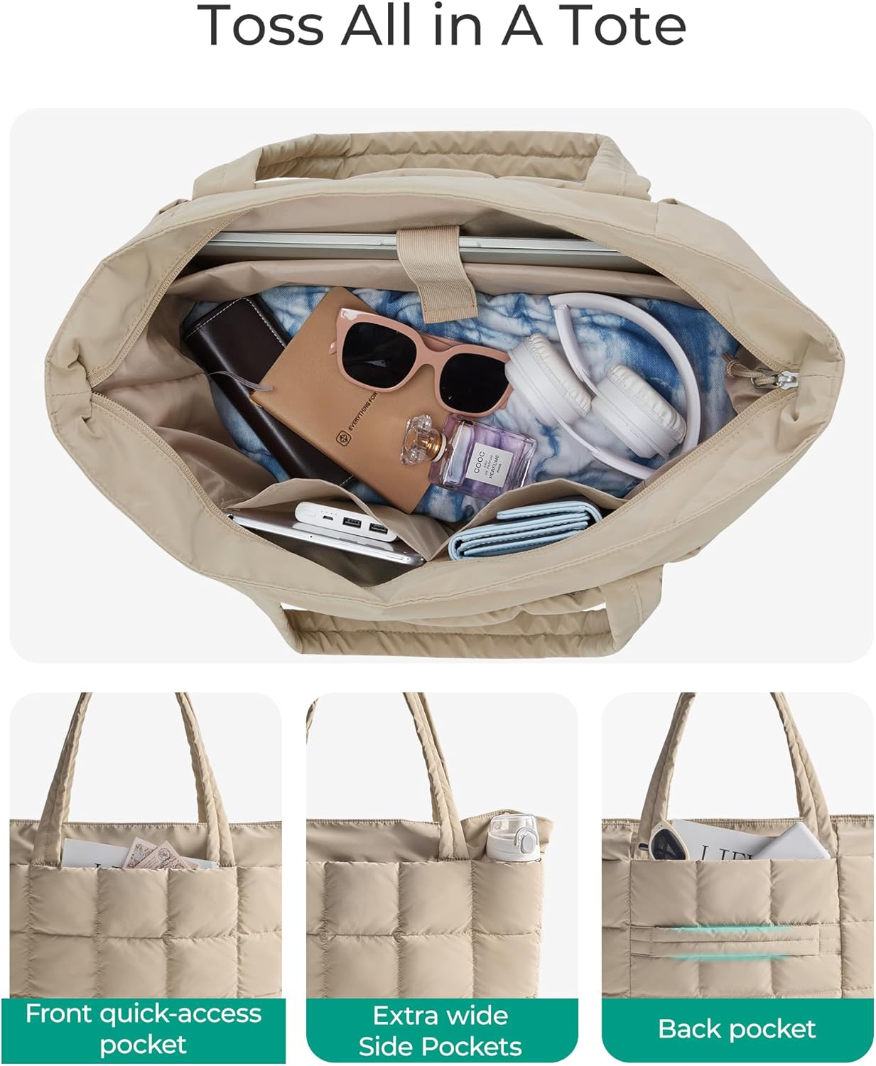 Thumbnail 3 de bagsmart Expandable Laptop Tote Bag Large capacity