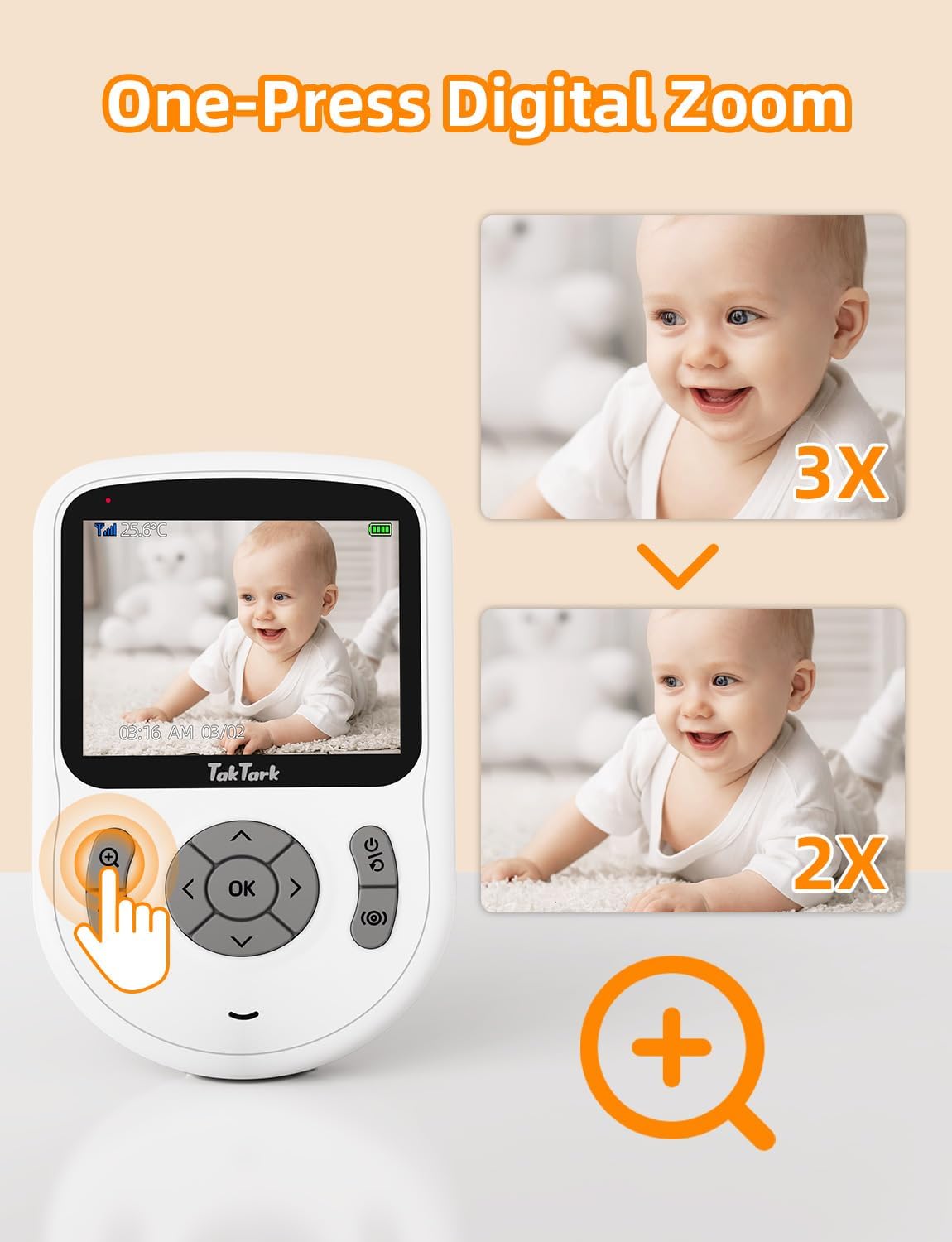 Detalle 2 de TakTark Babyphone mit Kamera 2,8 Zoll