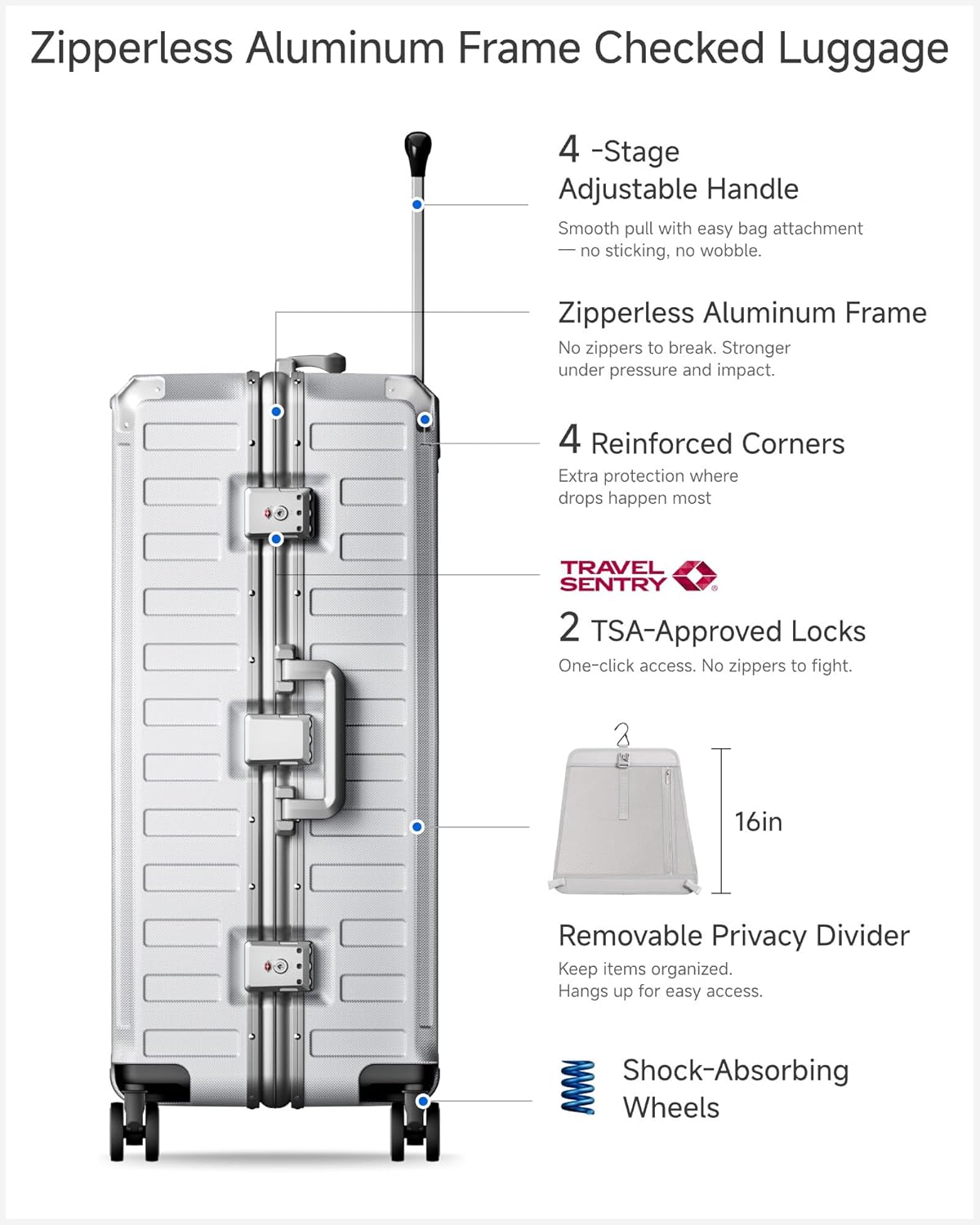 Thumbnail 3 de LUGGEX Checked Suitcase, 28-Inch