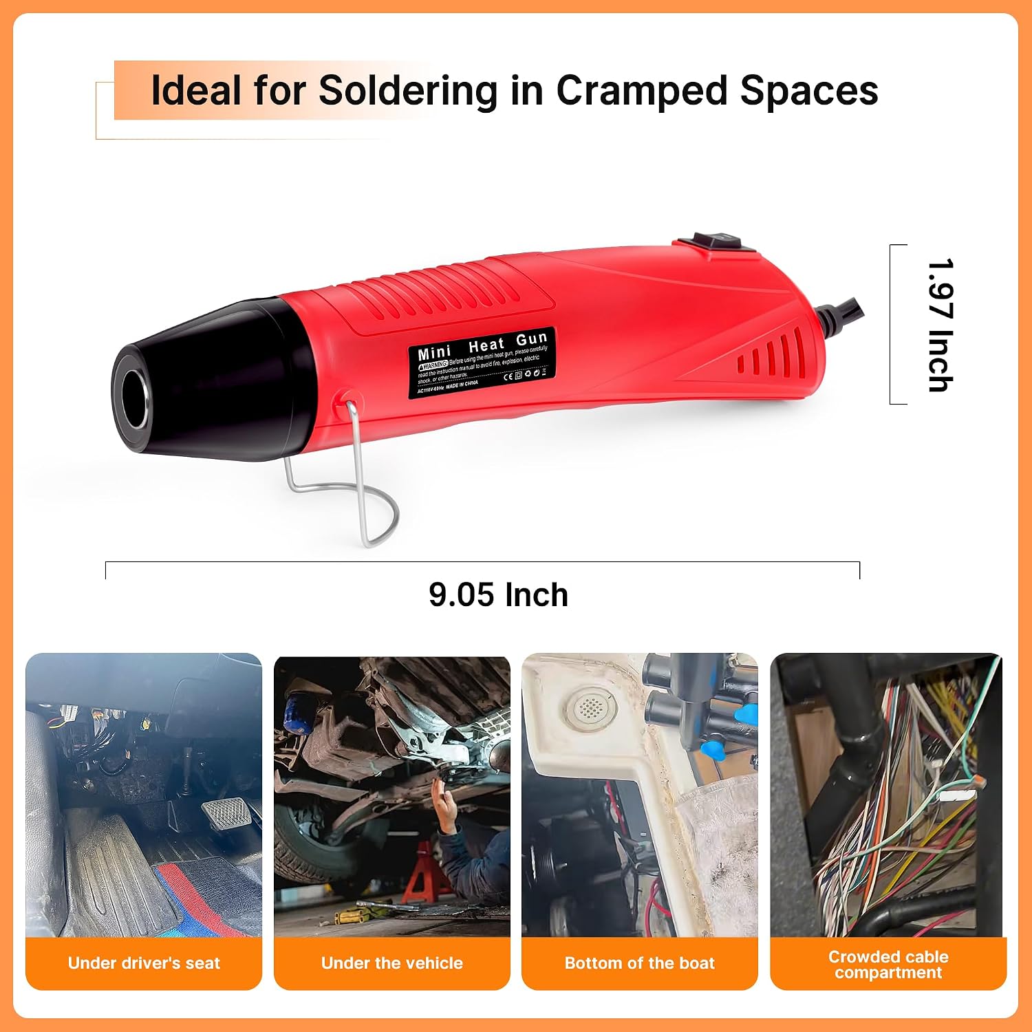 Detalle de Kuject SSHG820 Mini Heat Shrink Gun Kit, 820-Piece Waterproof Connectors
