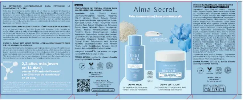 Thumbnail 1 de Alma Secret Crema Día Dewy Lift para piel normal-mixta (50 ml) + mini tónico Dewy Milk (50 ml)