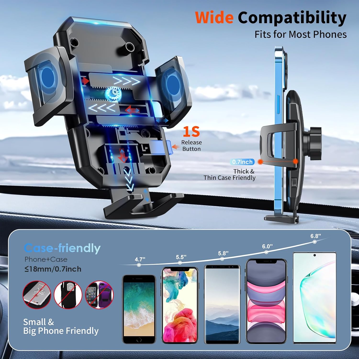Thumbnail 5 de SUUSON Upgraded 3-in-1 Car Phone Holder Mount