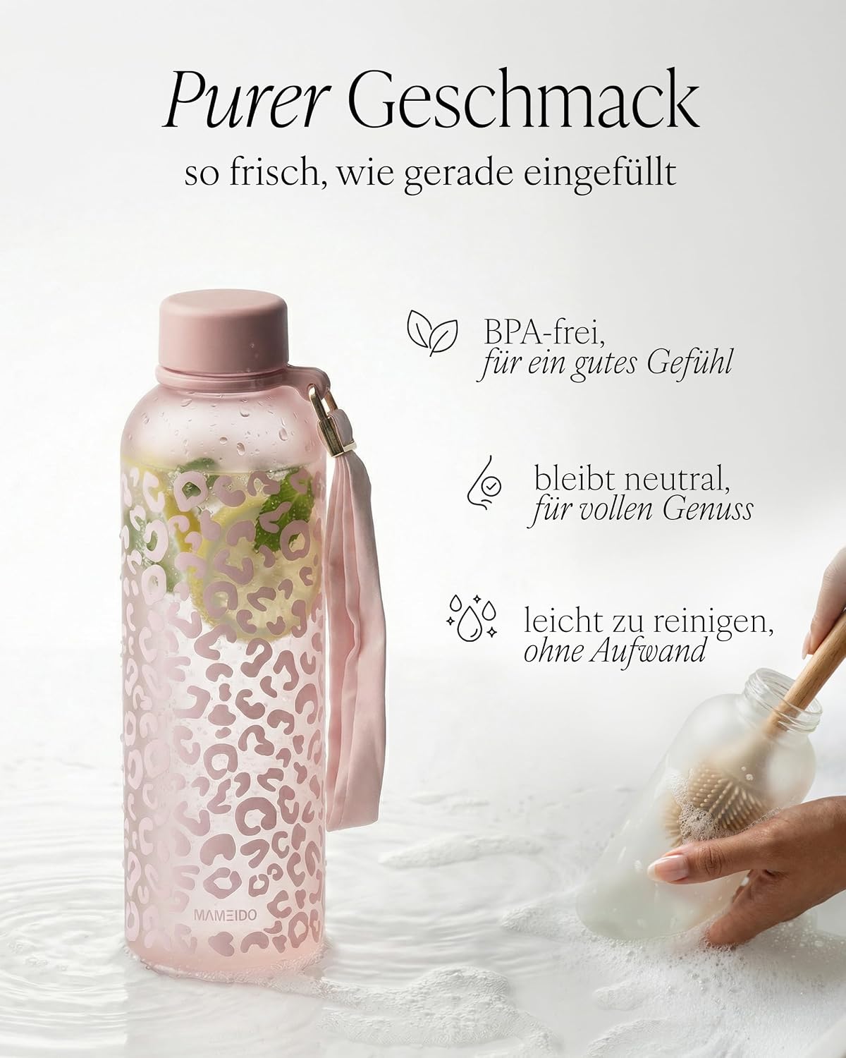 Thumbnail 2 de MAMEIDO Trinkflasche mit Zeitmarkierung 1,5 l âđ§Ș