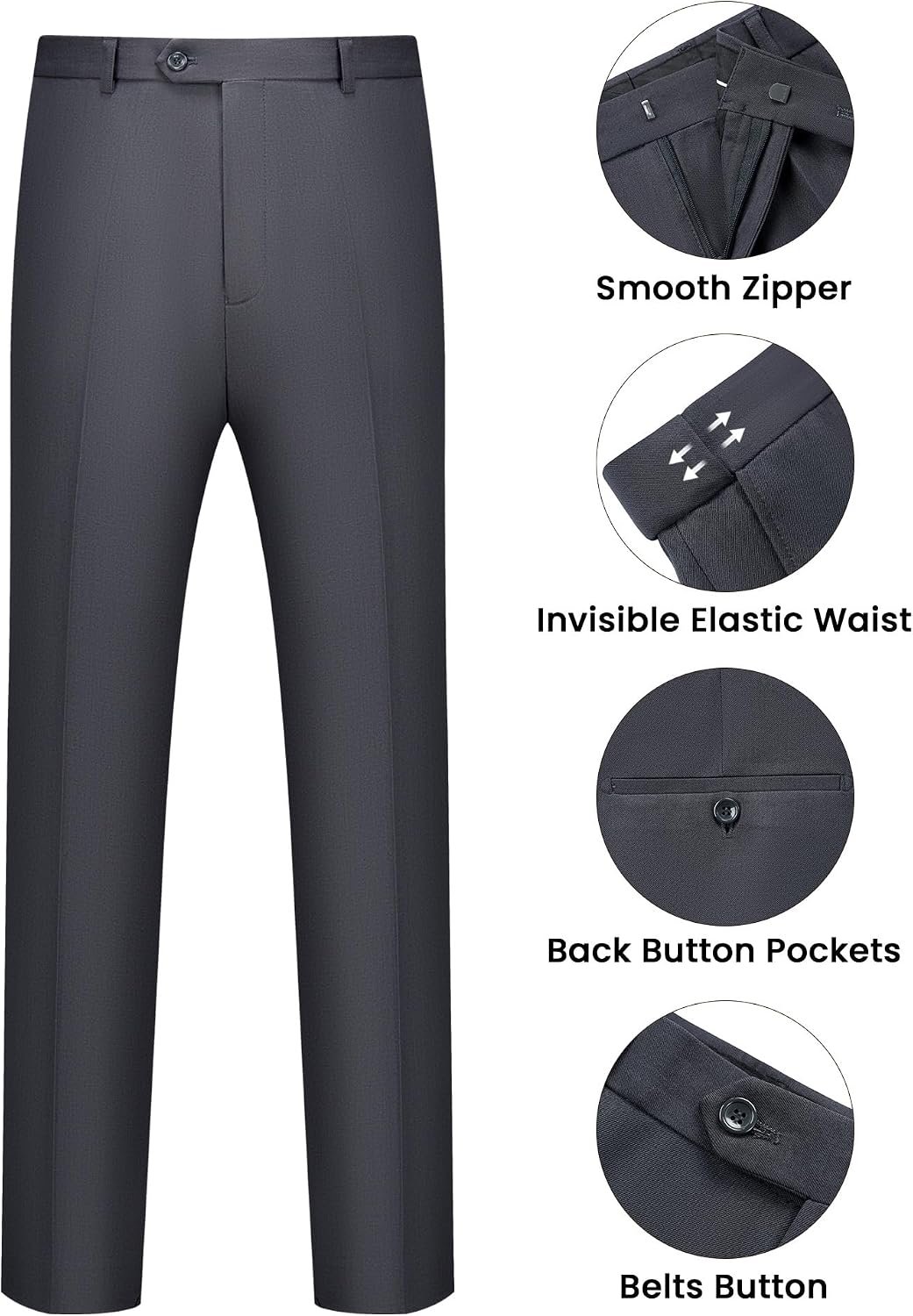 Thumbnail 6 de WULFUL Men's Slim-Fit 2-Piece Suit with Two-Button Blazer and Stretch Fabric