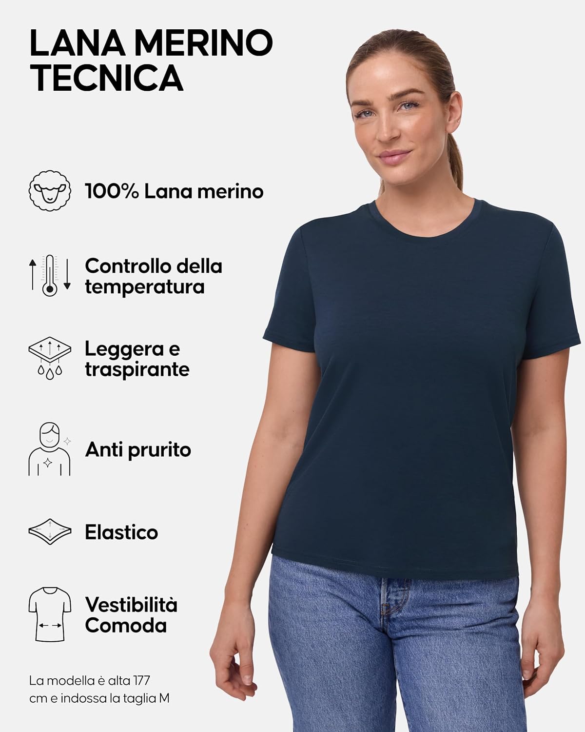 Thumbnail 1 de DANISH ENDURANCE Magliette donna in lana Merino 100% traspiranti e anti-umidità
