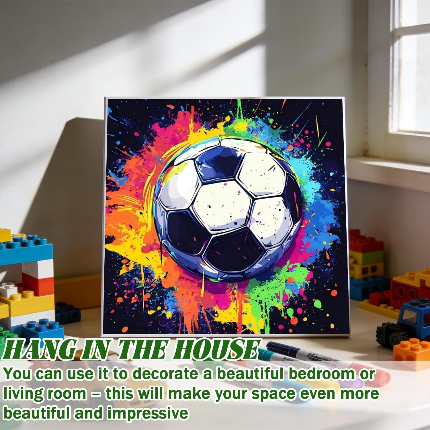 Detalle de WEMEON Football Paint by Numbers 10x10 inch