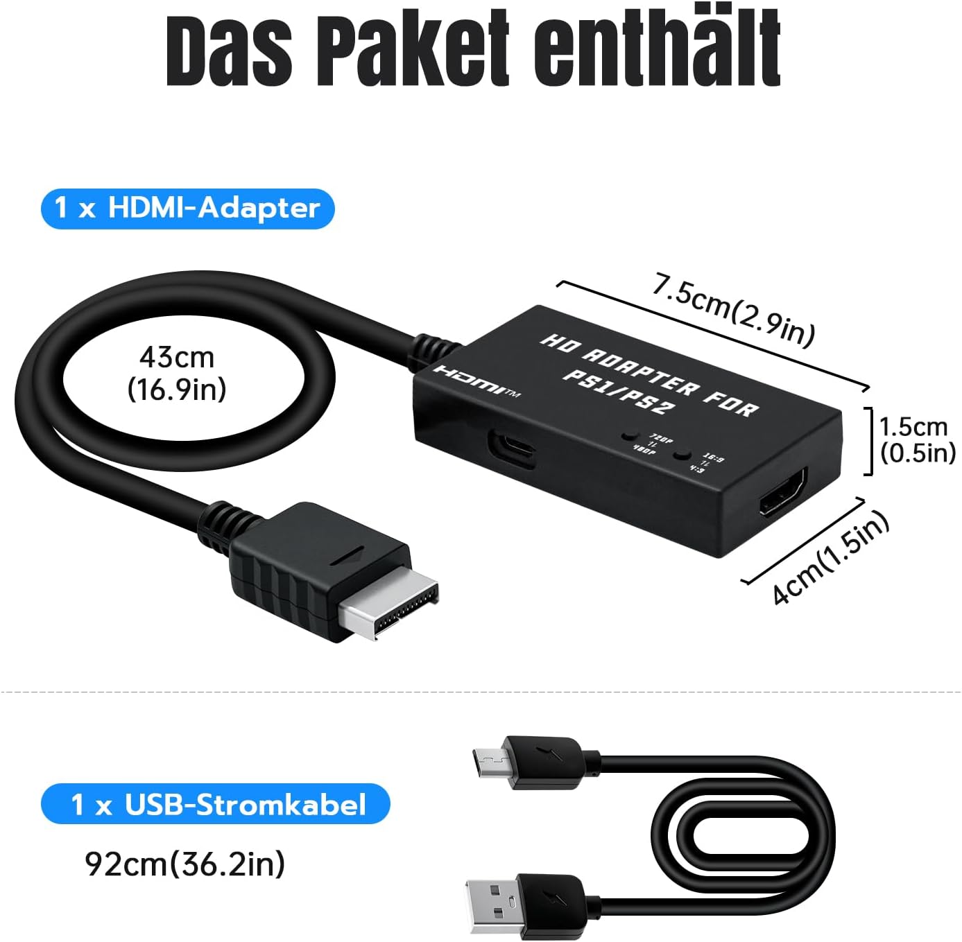 Thumbnail 6 de Mcbazel PS1/PS2 HDMI Adapter 720p
