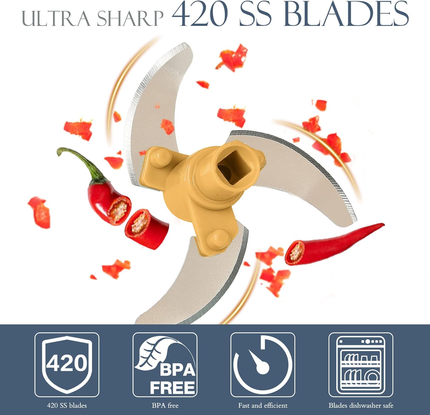 Thumbnail 3 de Ourokhome Manual Food Chopper 500ml 🥗