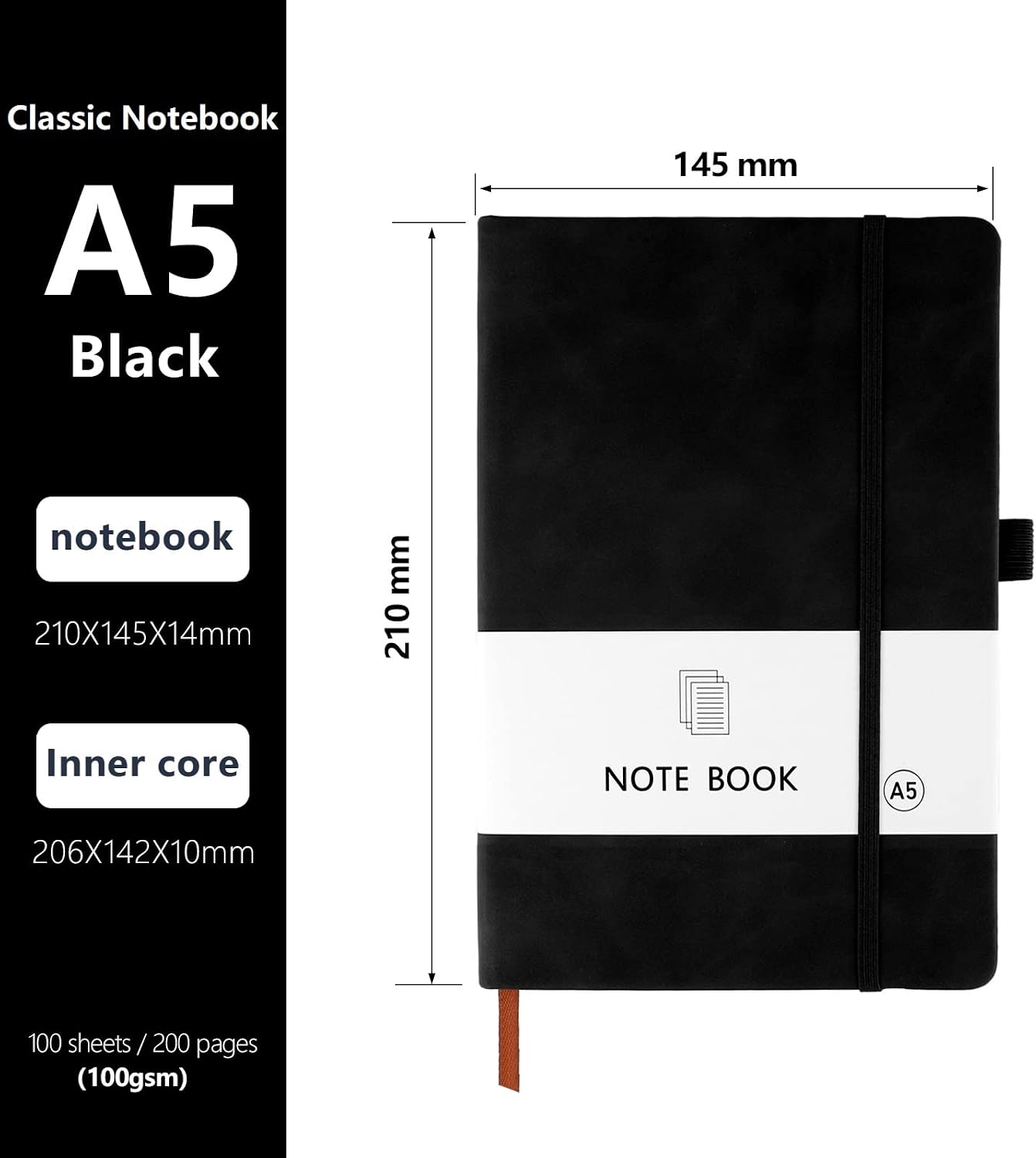 Thumbnail 1 de A5 Notebook 2 Pack — 200 pages, hardback