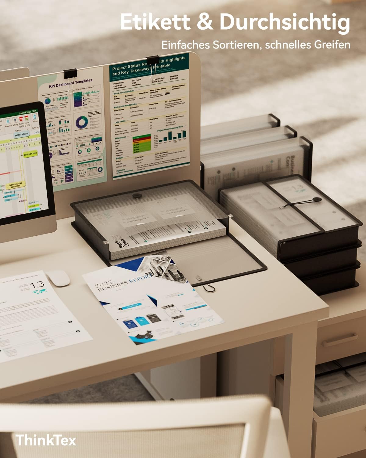 Thumbnail 4 de ThinkTex A4 Kunststoff-Aktenordner 3 Stück 📁