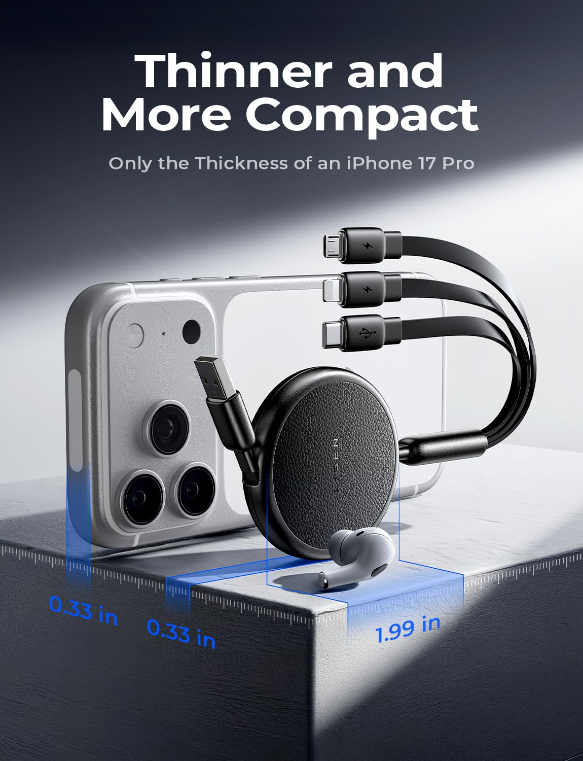 Thumbnail 5 de LISEN Multi Charging Cable 3-in-1 Retractable Cable 🔌