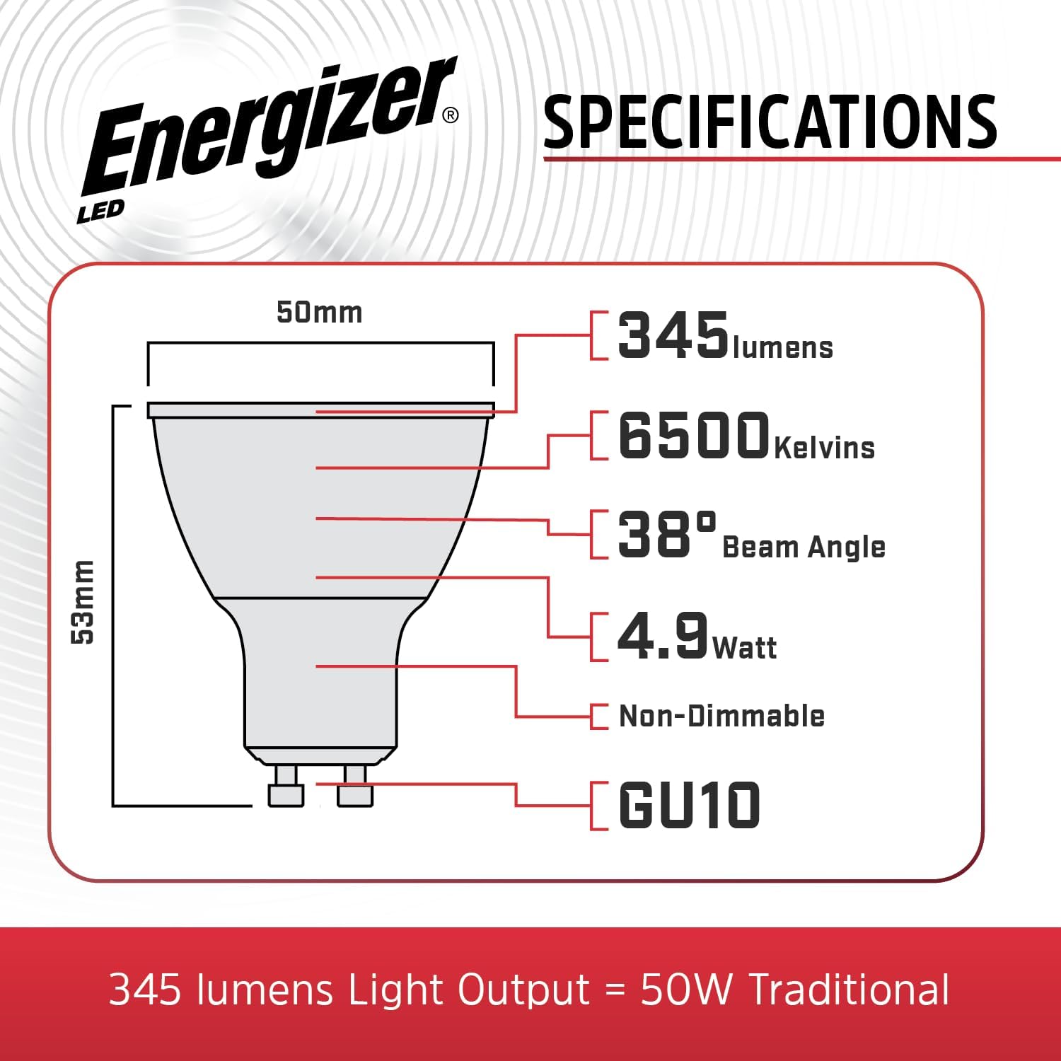 Thumbnail 4 de Energizer GU10 LED Bulb 6500K daylight, pack of 10