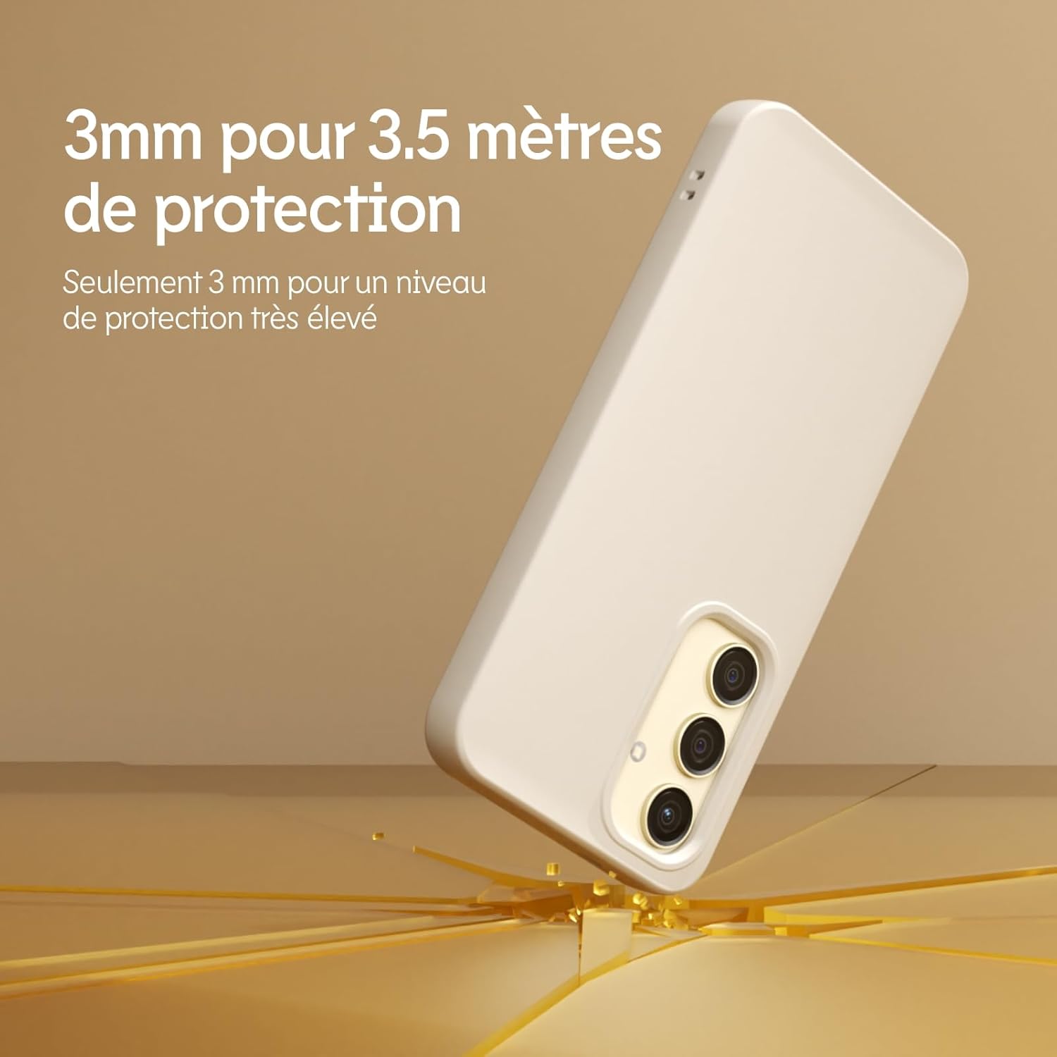 Thumbnail 1 de RhinoShield SolidSuit pour Galaxy S24 Ultra : coque fine mate beige à absorption des chocs