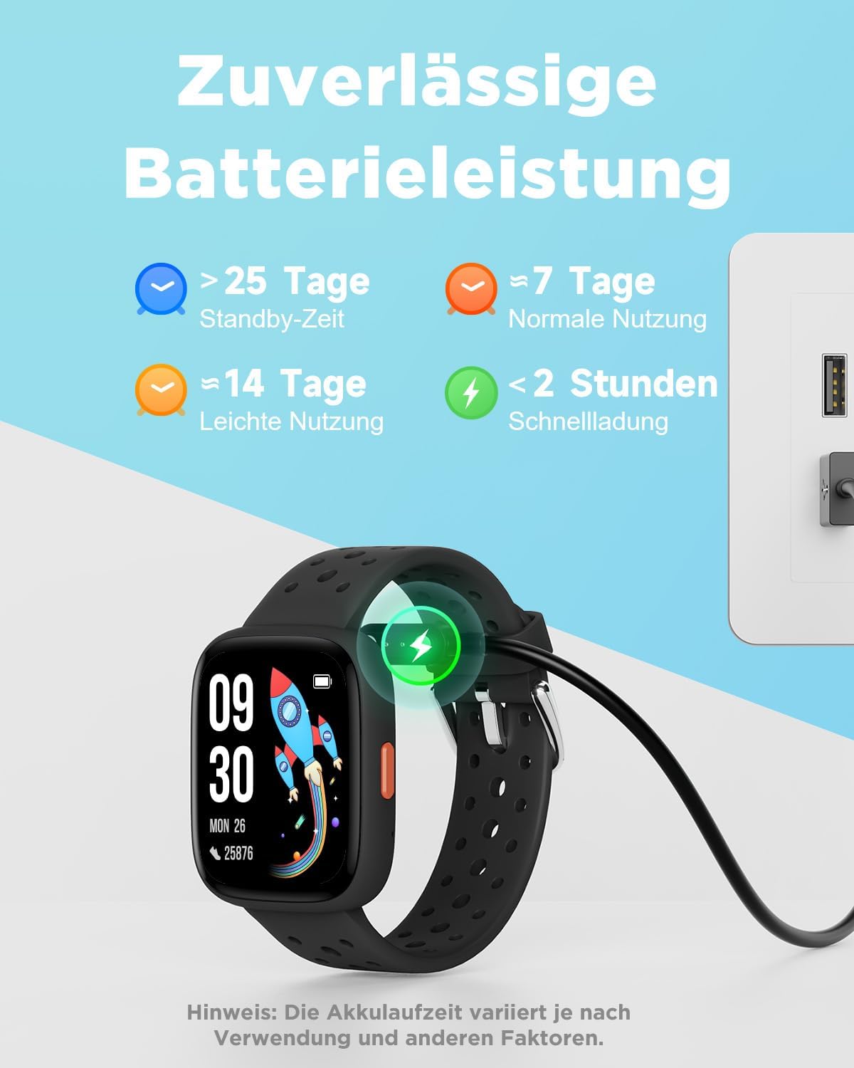 Thumbnail 6 de BIGGERFIVE Smartwatch Kinder BRAVE 2 (1,8" Fitnessuhr) mit 24/7 Puls, Schlafmonitor & IP68