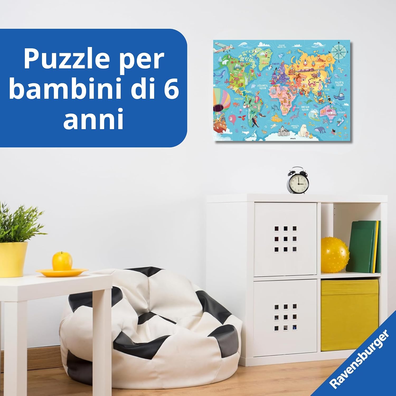 Detalle de Ravensburger Puzzle Mappa del Mondo 100 pezzi 🧩