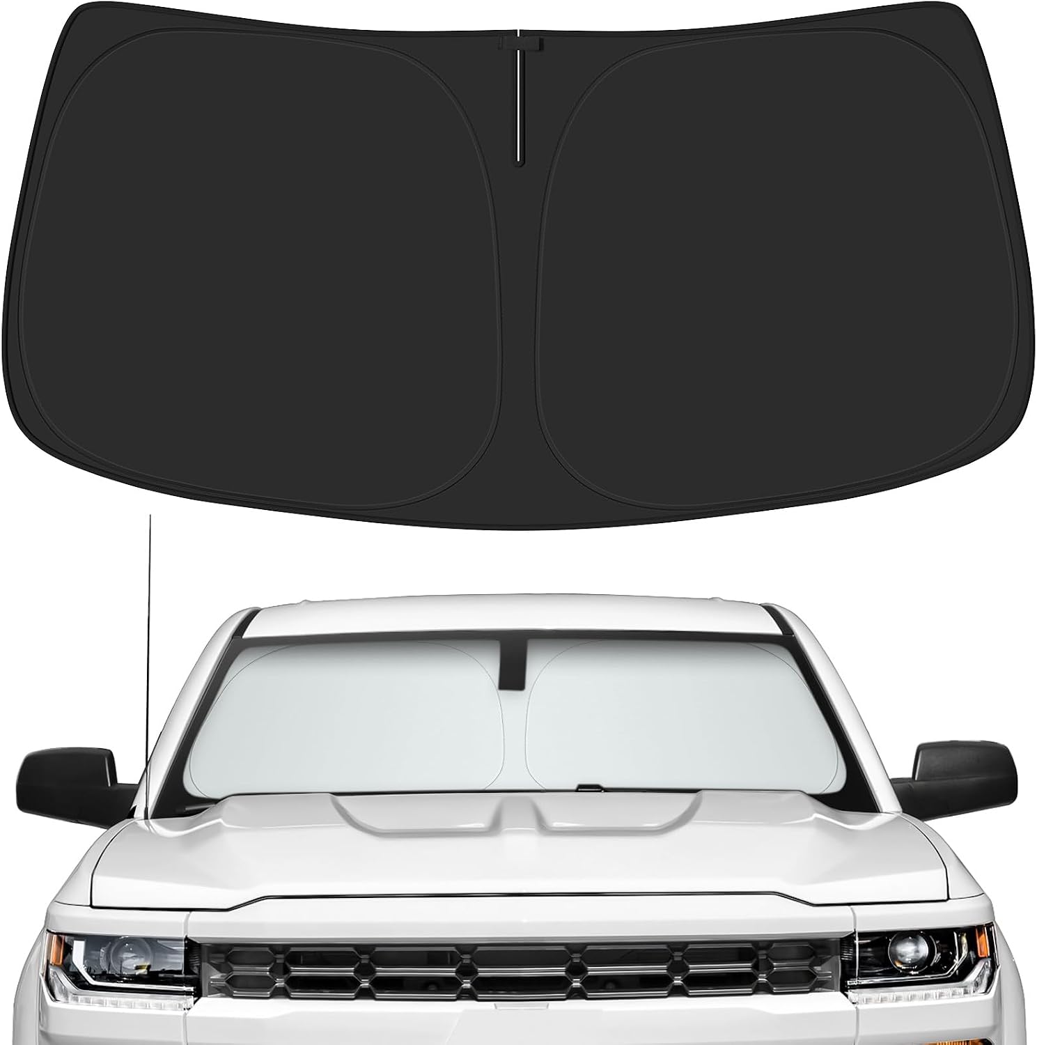 Detalle de PeakPurit Windshield Sun Shade for 2014–2018 Silverado 1500 & Sierra 1500