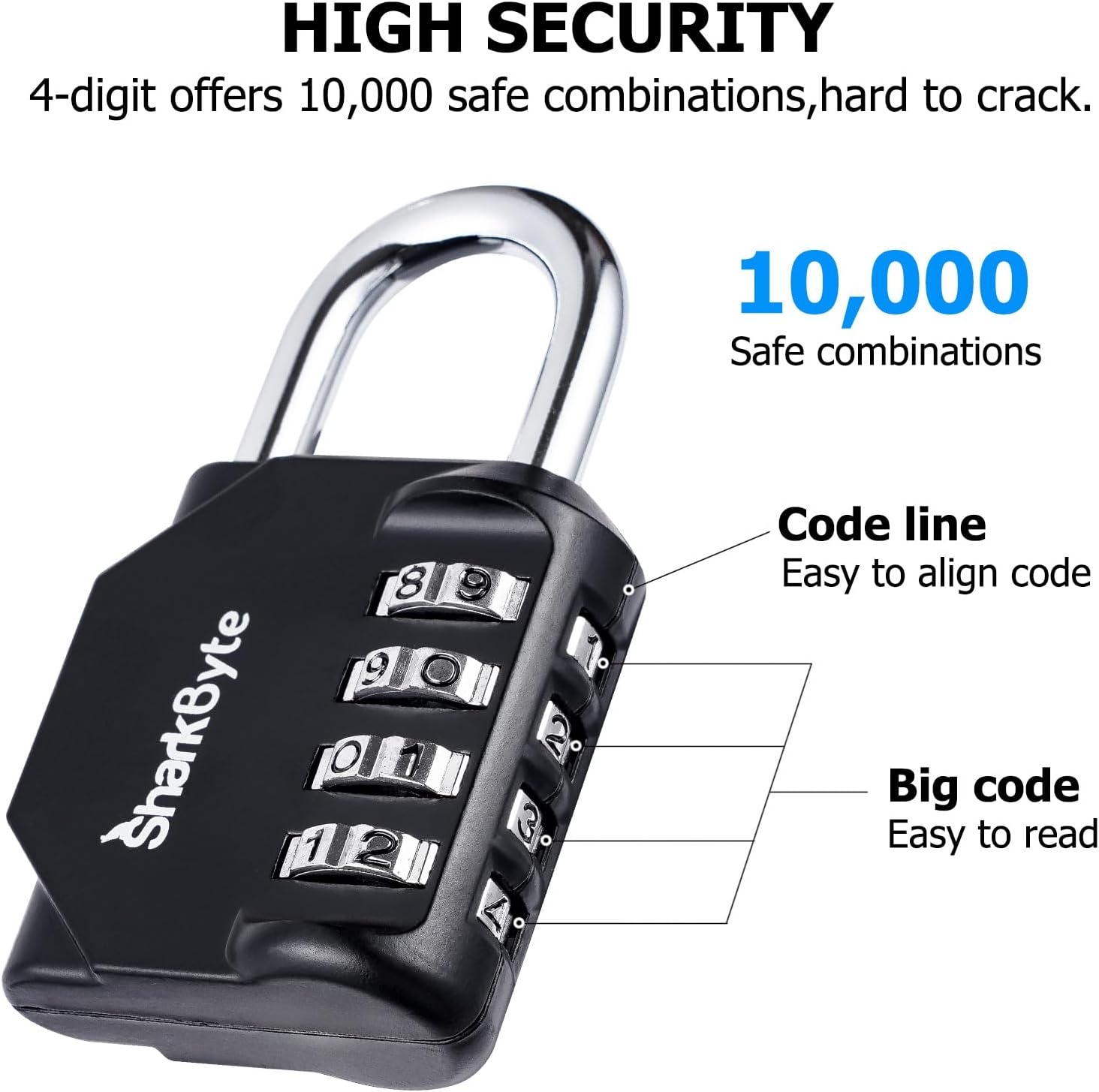Thumbnail 2 de SharkByte 2-Pack Heavy Duty 4-Digit Padlocks