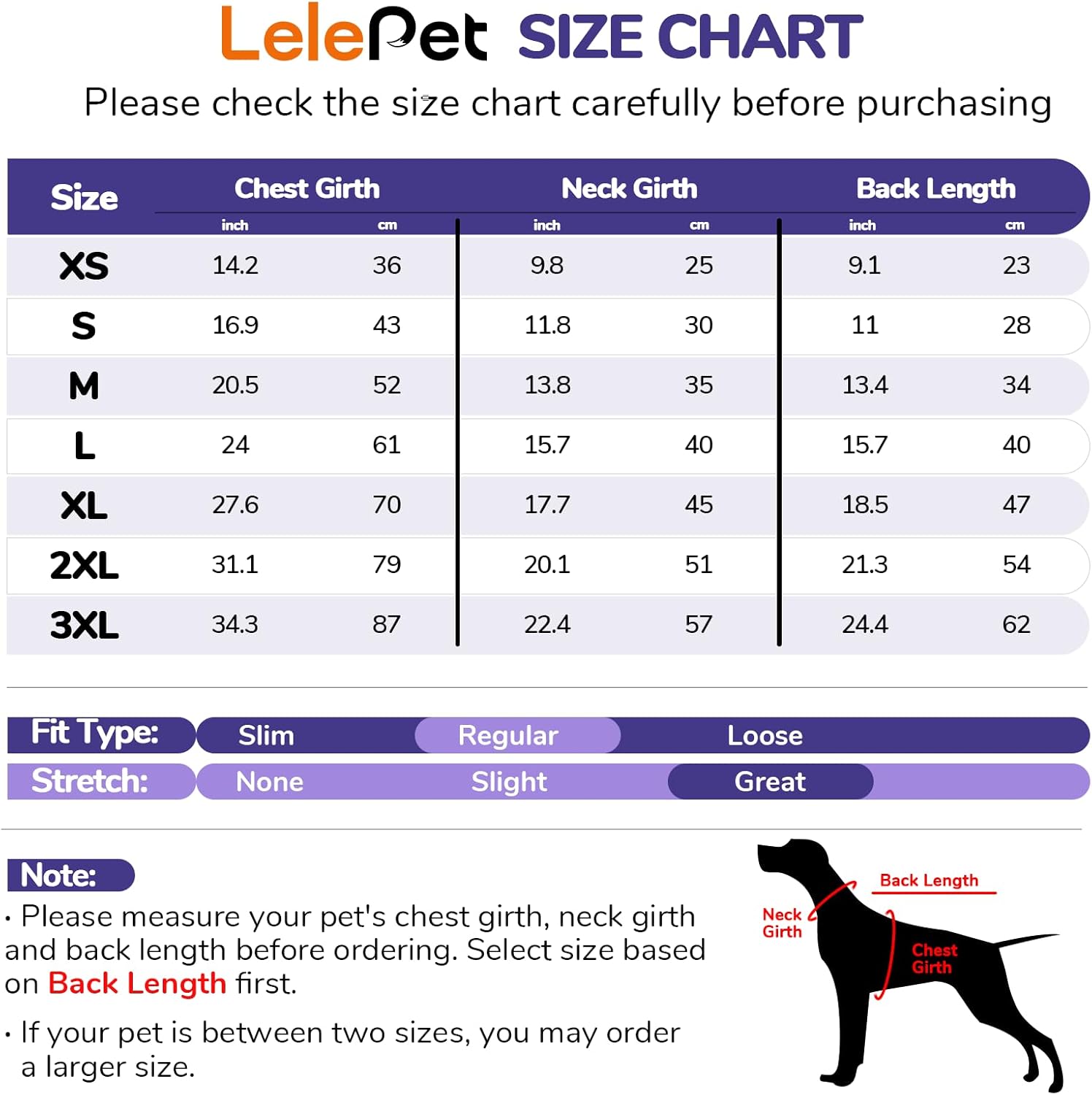 Detalle 2 de Lelepet Dog Body Suit After Surgery – Recovery Sleeve for Large Dogs (Purple, 3XL)