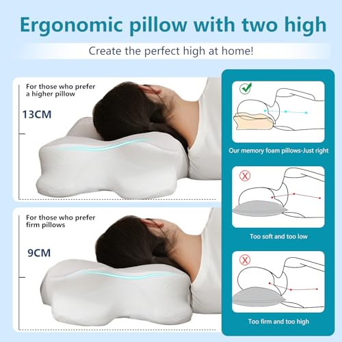 Thumbnail 1 de Almohada cervical LOVPIS 2 en 1: soporte ergonómico y dos alturas para dormir de lado