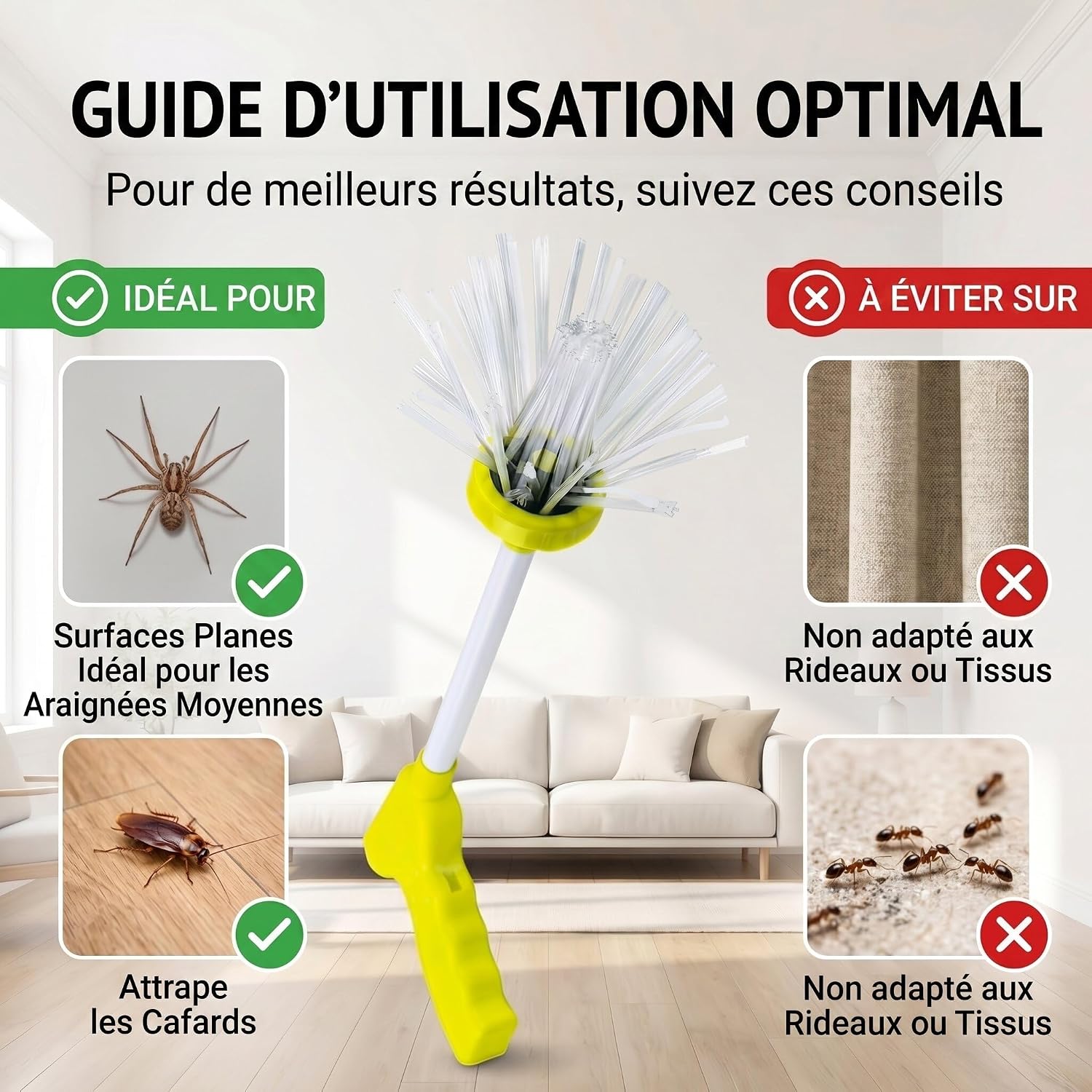Detalle de Attrapeur d'araignées Spider-Catcher – Pince d'environ 60 cm pour une élimination douce et sans contact