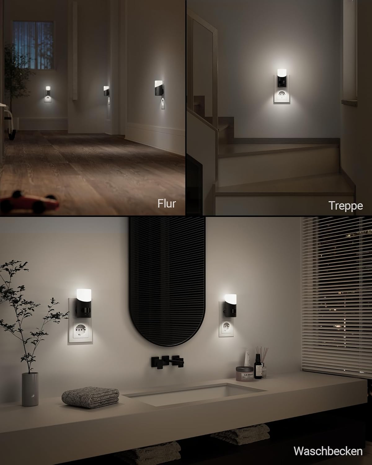Thumbnail 5 de Lyridz Nachtlicht-Steckdose mit Bewegungssensor (2er-Set) – dimmbares LED-Nachtlicht kaltweiß, 6500K, 3 Modi