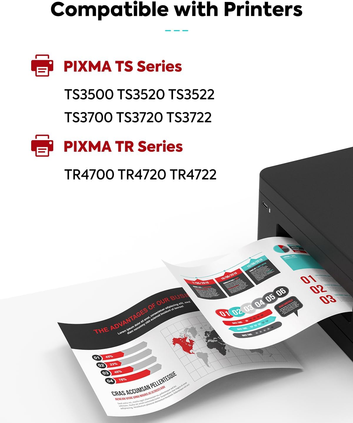 Detalle 1 de TESEN PG275XL 275 XL Black Ink Cartridge, Remanufactured 2-Pack