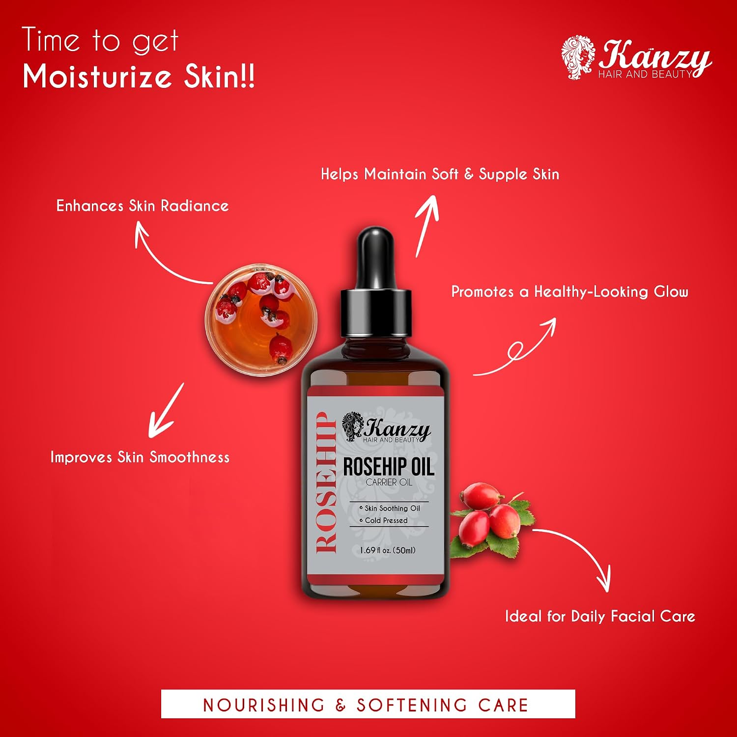 Detalle de Kanzy Rosehip Oil 50ml for Face