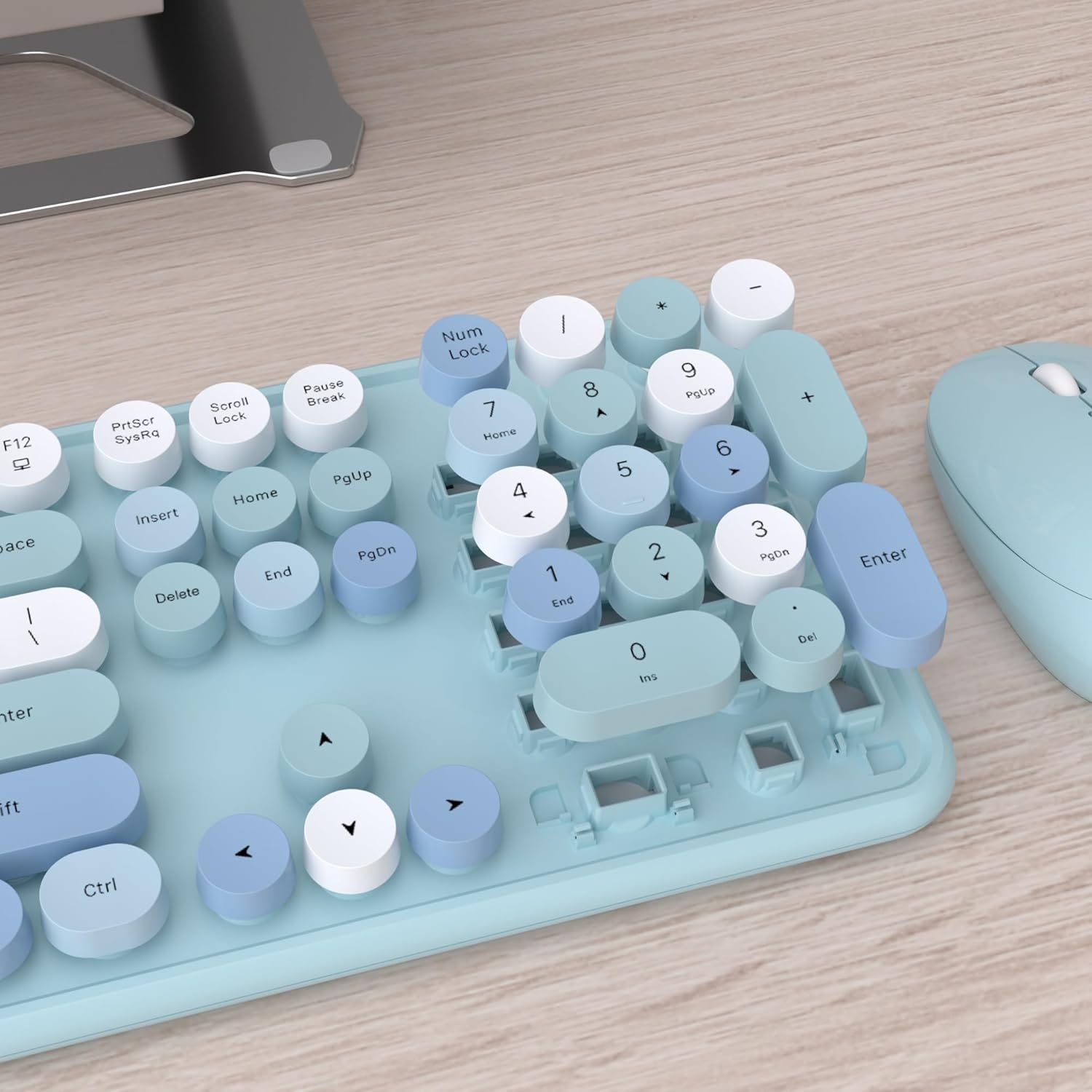 Thumbnail 4 de UBOTIE Colorful Wireless Keyboard Mouse Combo 2.4GHz 🖱