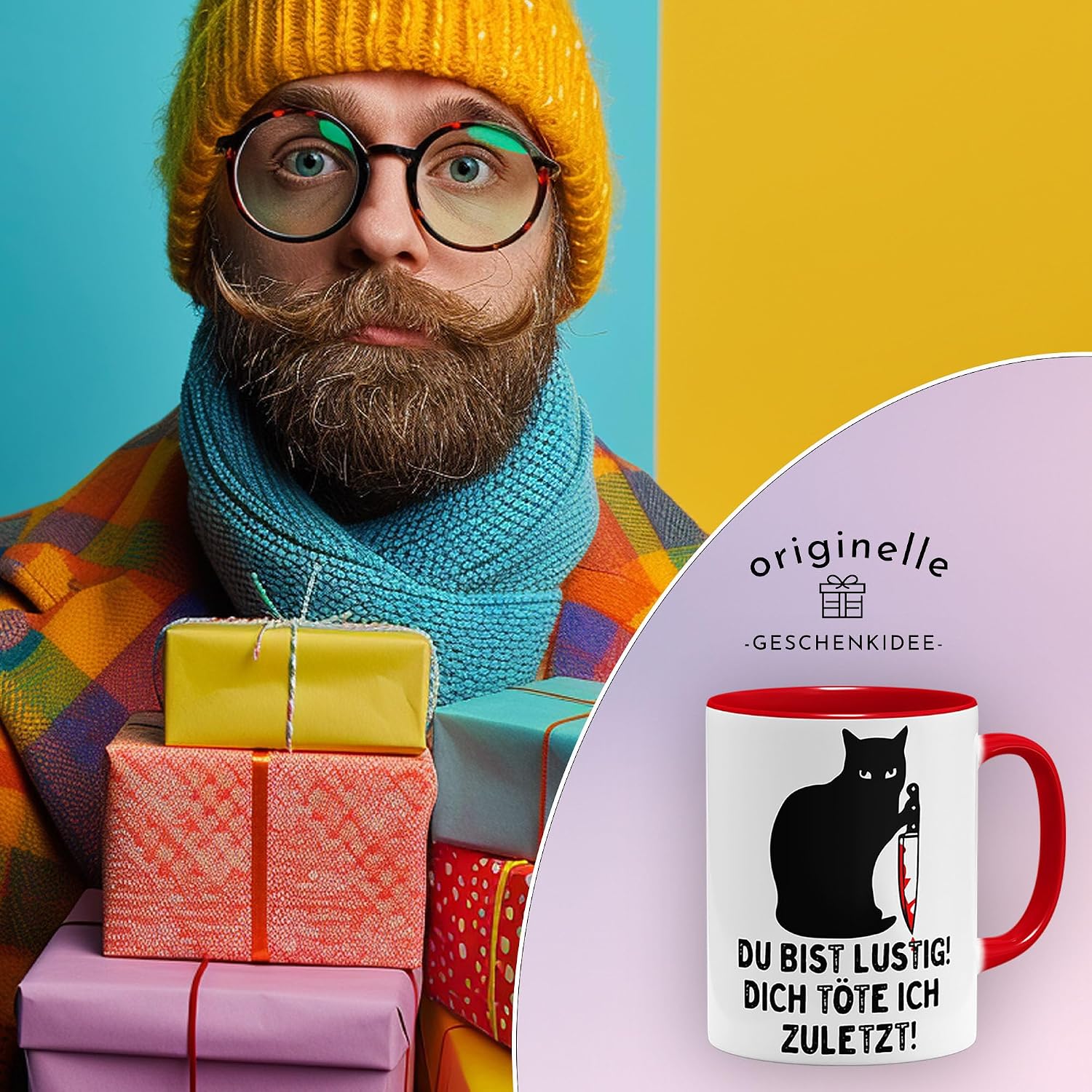 Detalle de Kaffeetasse 325 ml mit Spruch und Katze