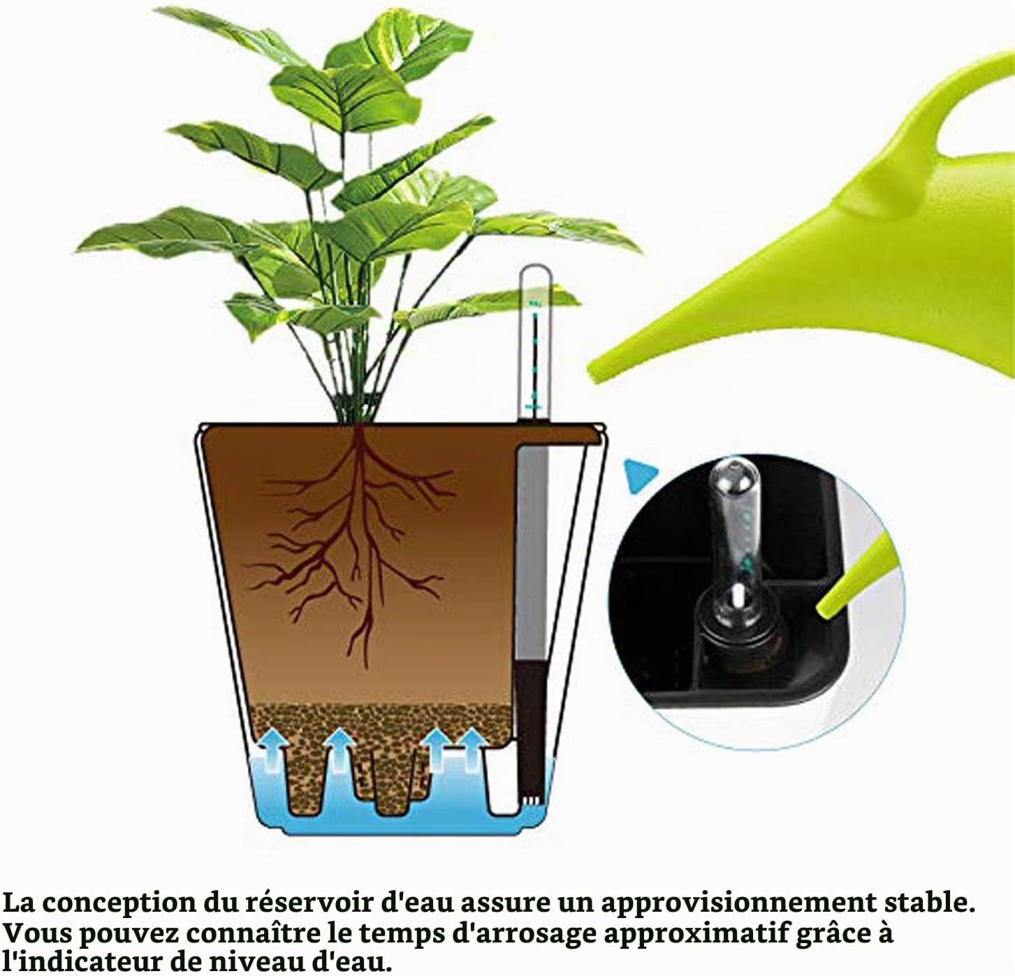 Thumbnail 5 de T4U L1-PG1677-S-WT-3-FBA zelfbewaterende plantenpotten, 13 cm, wit, set van 3