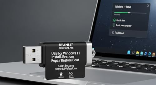Detalle de Tech-Shop-pro USB Recovery & Windows 11 Pro Install Drive with Key Included