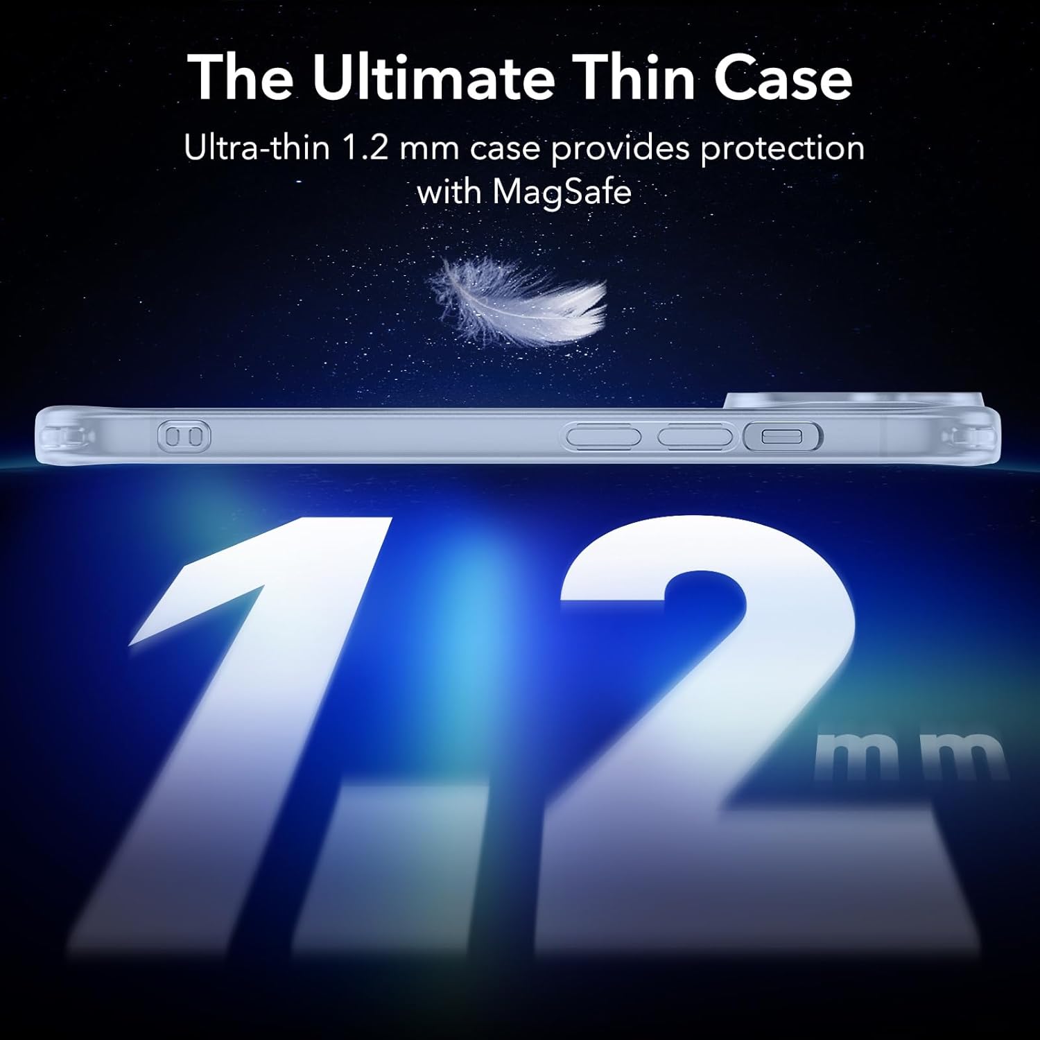 Thumbnail 1 de ESR Zero coque pour iPhone 13 Pro Max transparente fine en silicone avec MagSafe (bleu)
