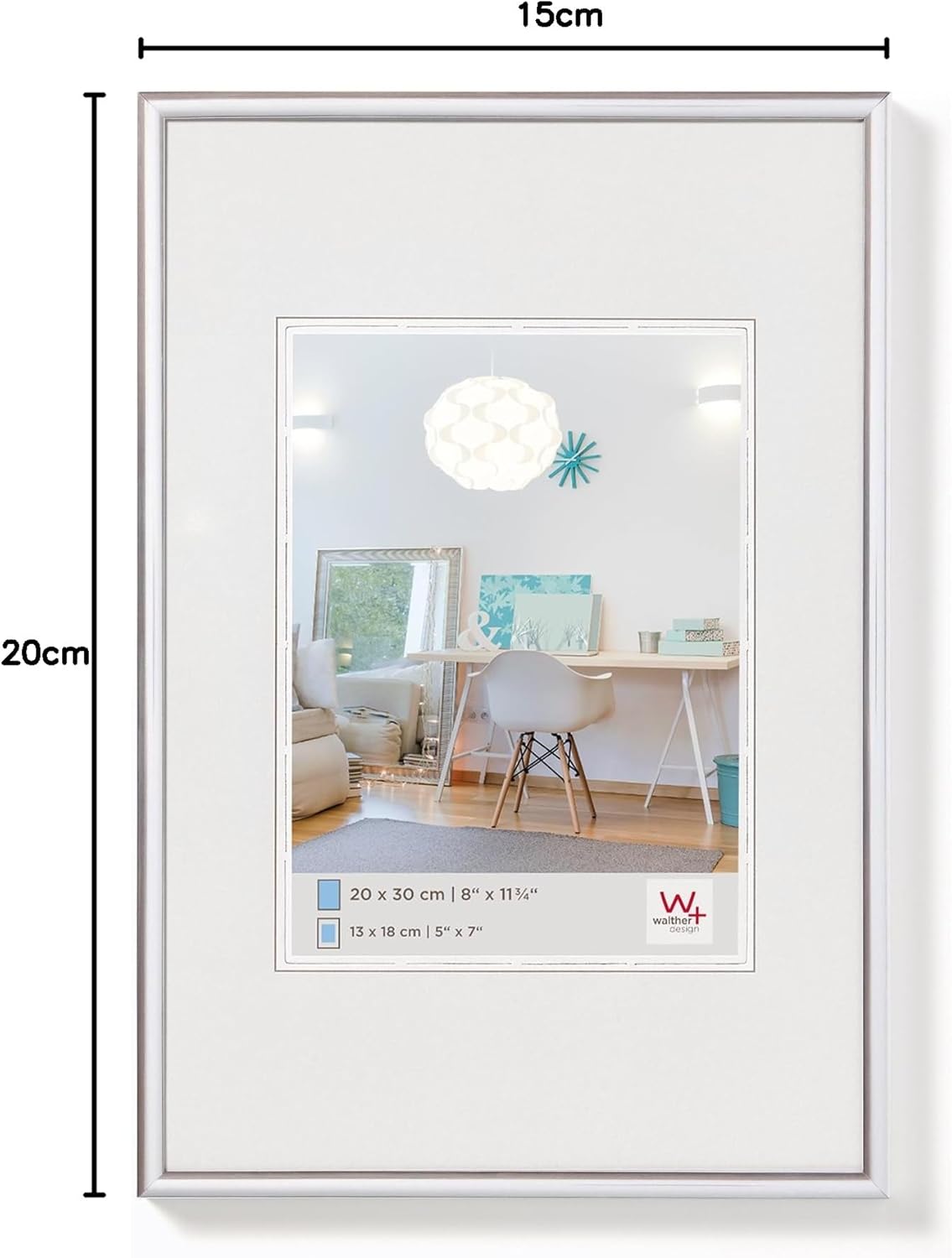 Thumbnail 2 de Walther design Cadre Photo Argent 15 x 20 cm Nouveau Cadre en Plastique Lifestyle KV520S