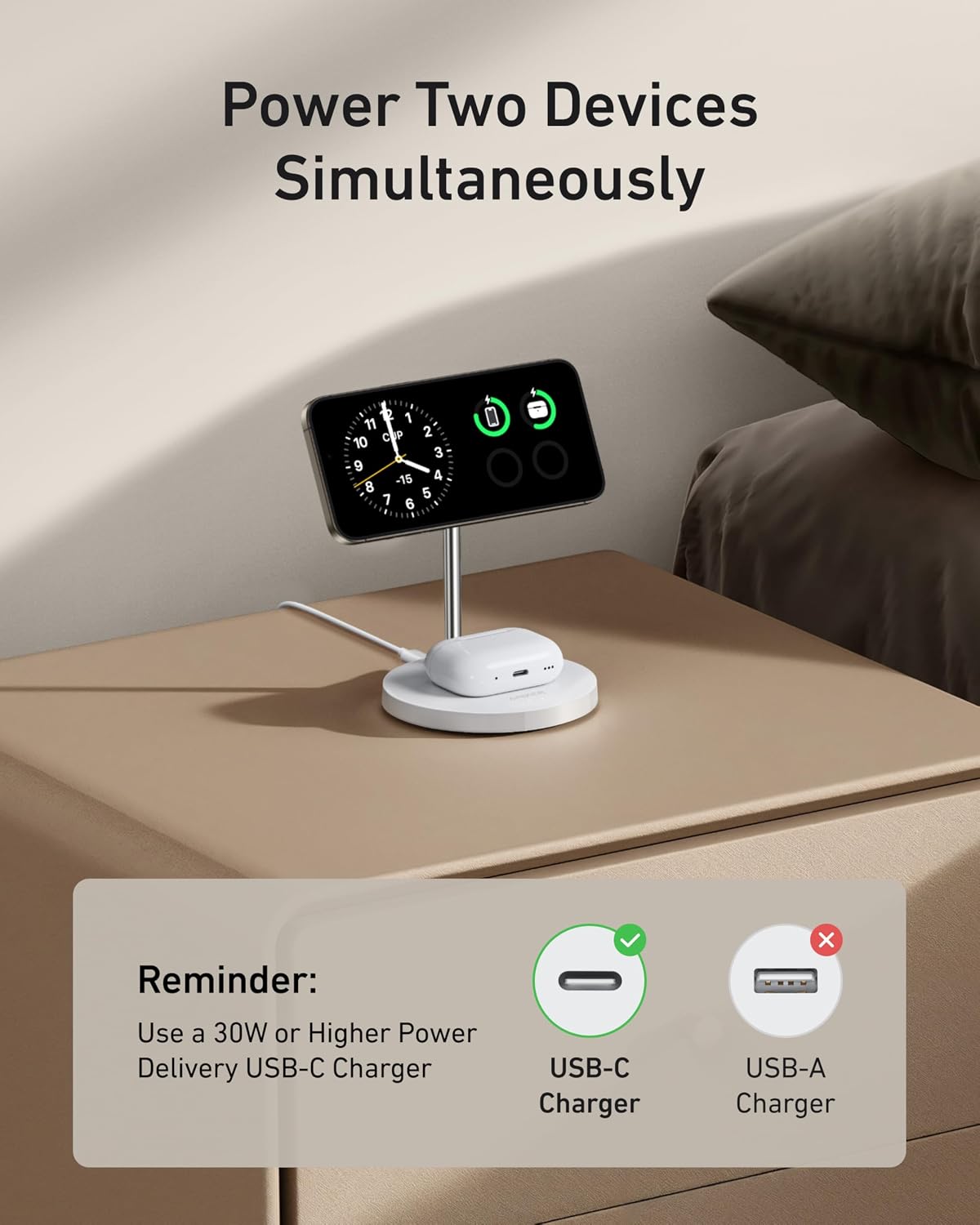 Thumbnail 2 de Anker MagGo 2-in-1 Wireless Charger 15W