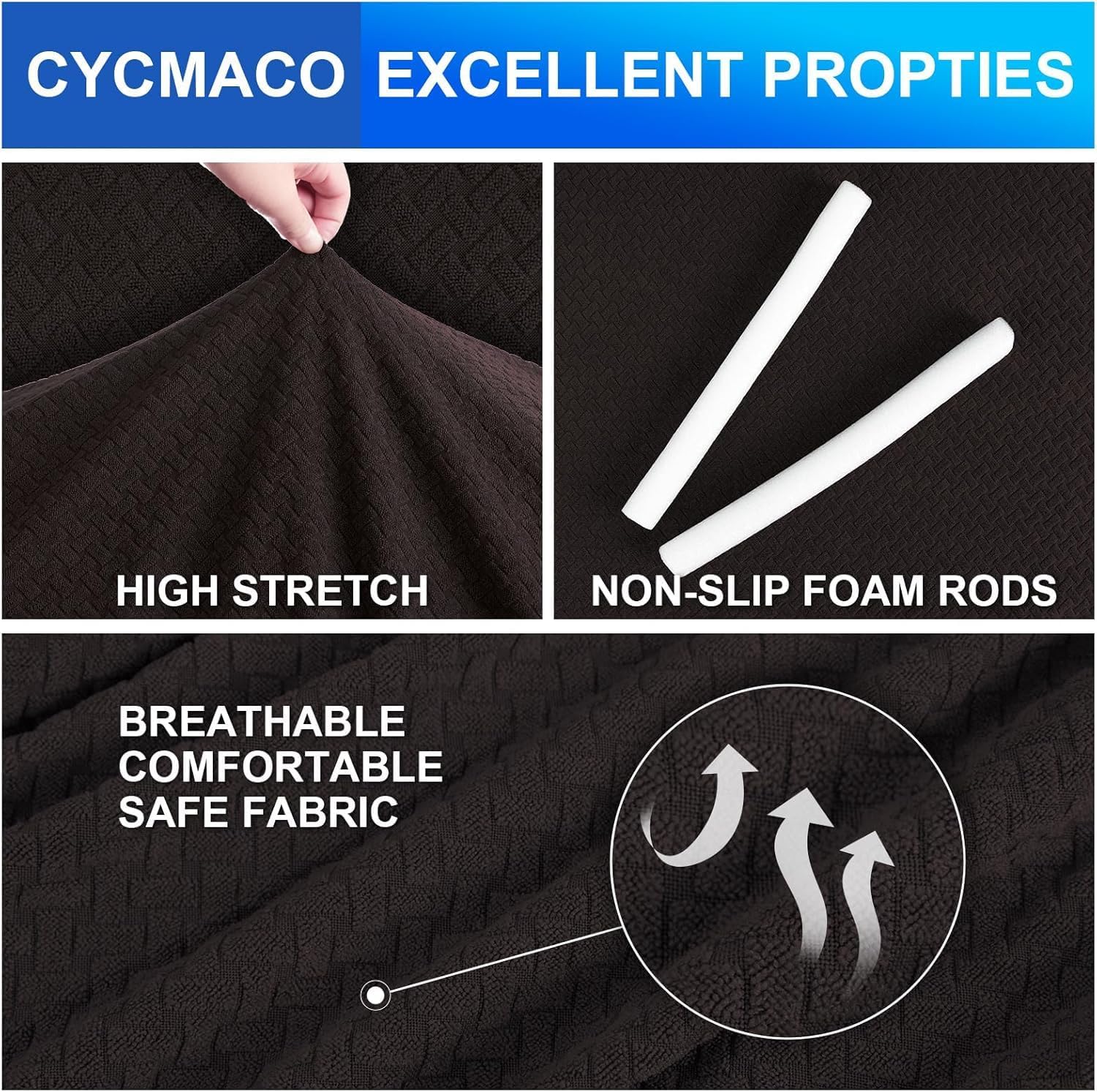 Detalle de CYCMACO Copridivano 1 Posto con Braccioli – Elasticizzato, Antiscivolo e Lavabile in Lavatrice