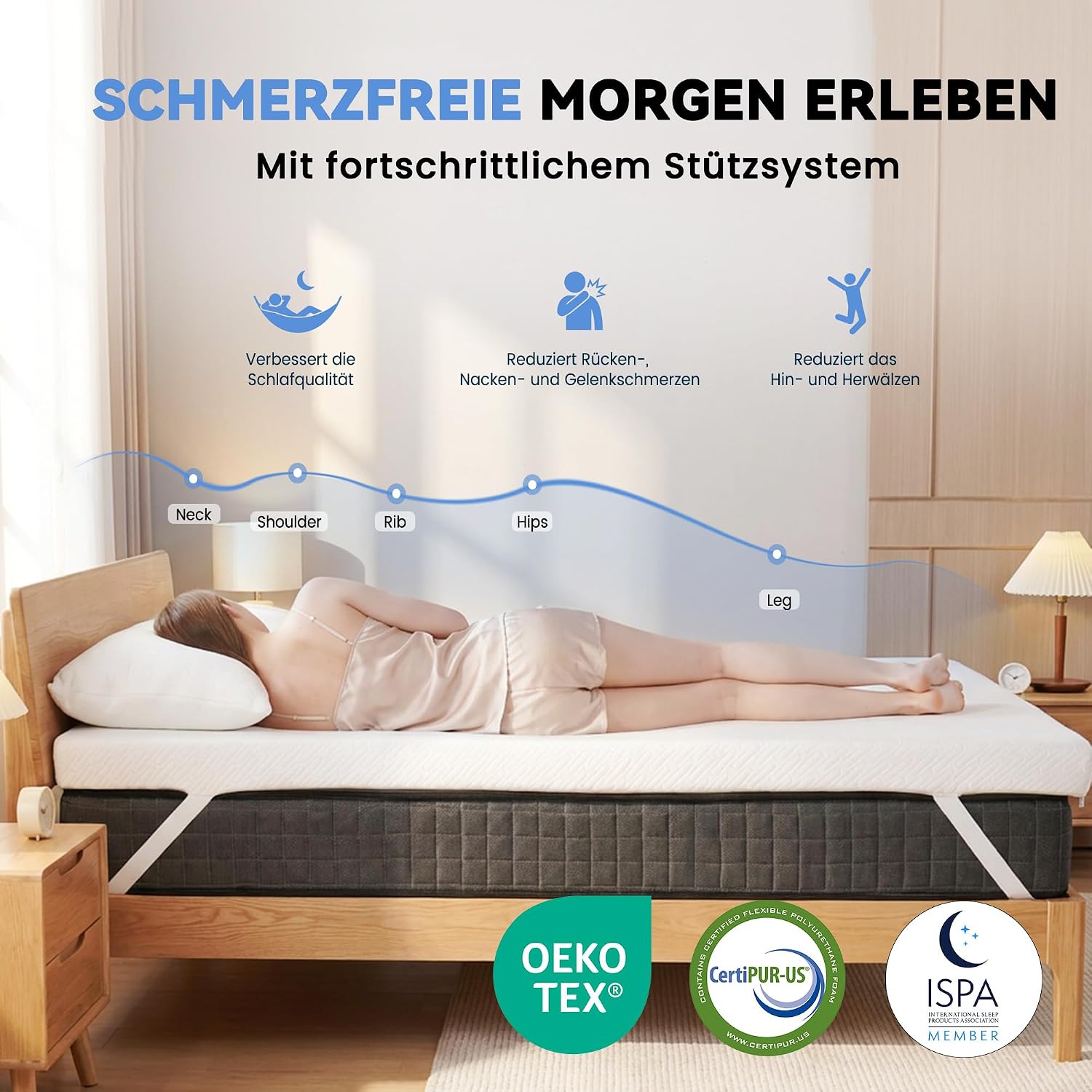 Detalle 1 de DOPEDIO Memory Foam Topper 7,5 cm 180x200