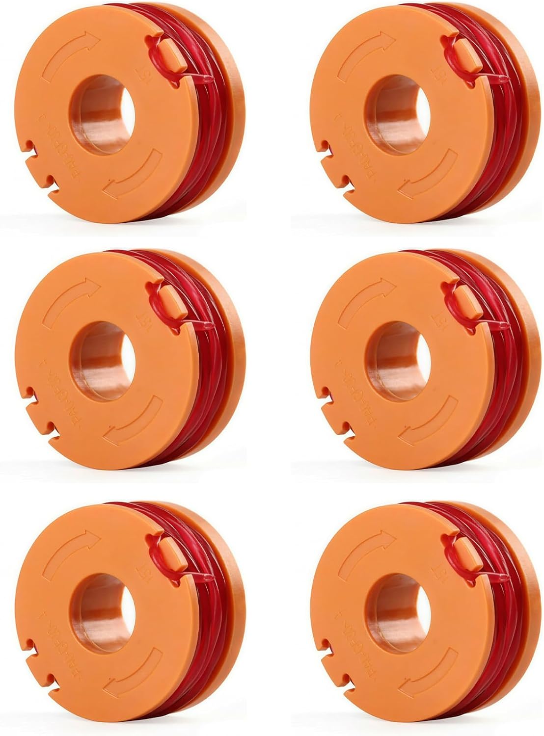Detalle de Odashen 6-piece strimmer spool replacement for Worx WX150 and select McGregor models (tool-free coil change)