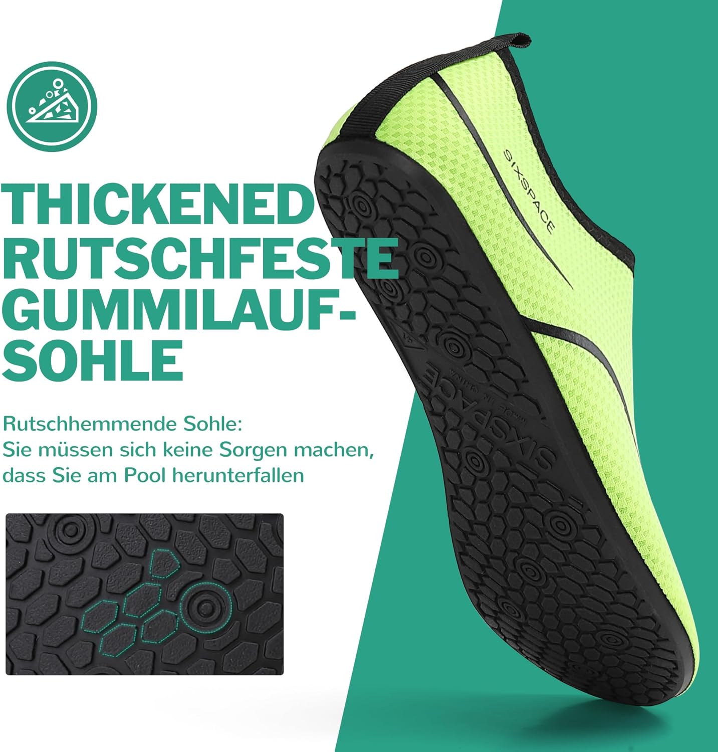 Thumbnail 3 de Sixspace Badeschuhe Wasserschuhe Aquaschuhe – Schnell trocknend, rutschfeste Sohle, bequemes Slip-on-Design