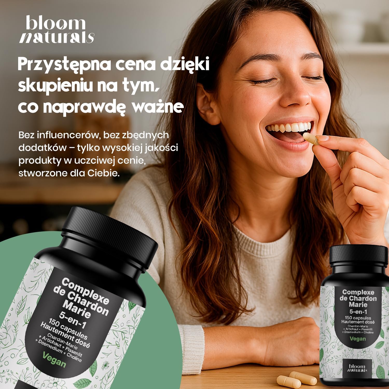 Detalle de Detox Foie 5-en-1 – 150 capsules vegan (chardon-Marie, artichaut, pissenlit, desmodium, choline)