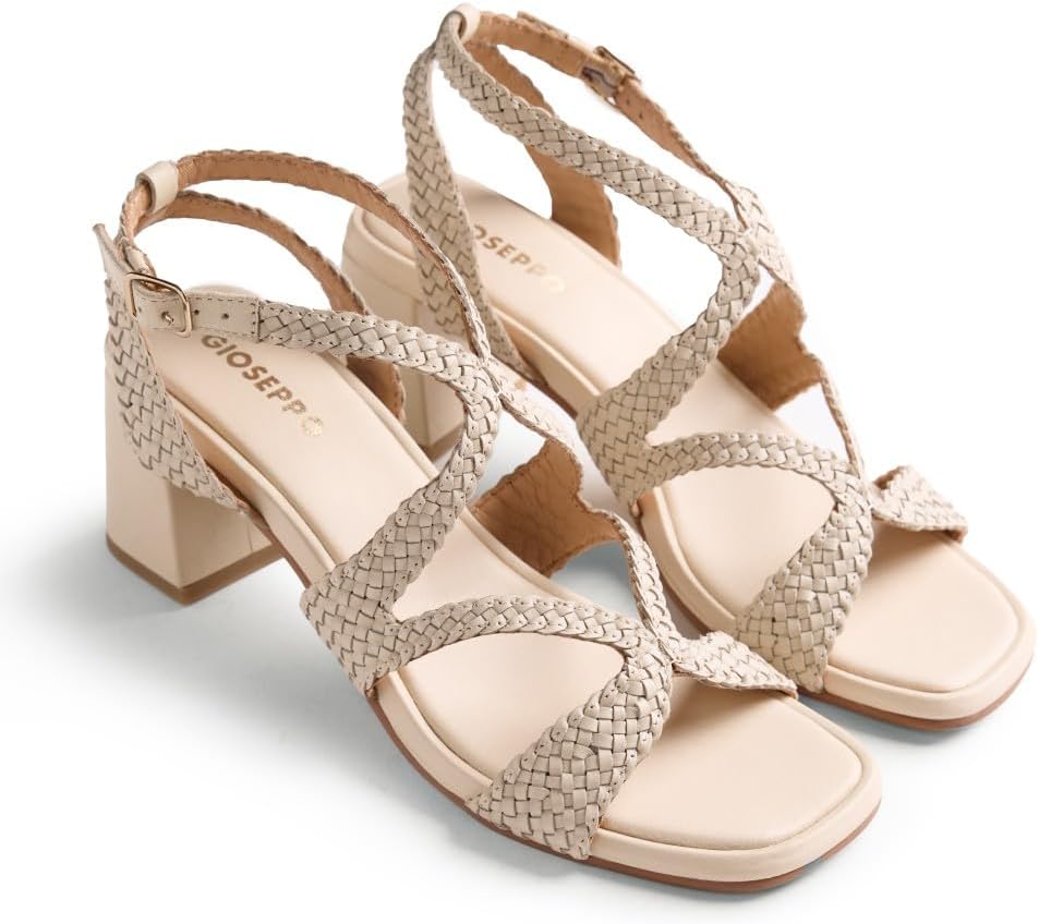Detalle 2 de GIOSEPPO Femme Mohoro Sangle en T – Sandales en cuir tressé, confort et élégance